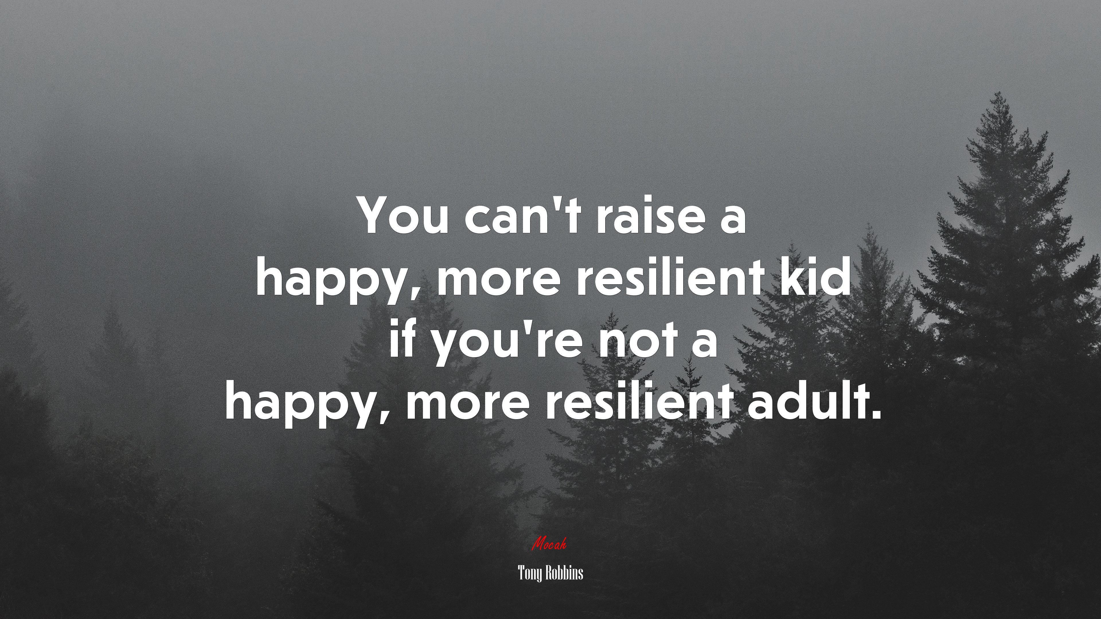 You can’t raise a happy, more resilient kid if you’re not a happy, more resilient adult. | Tony Robbins quote HD Wallpaper