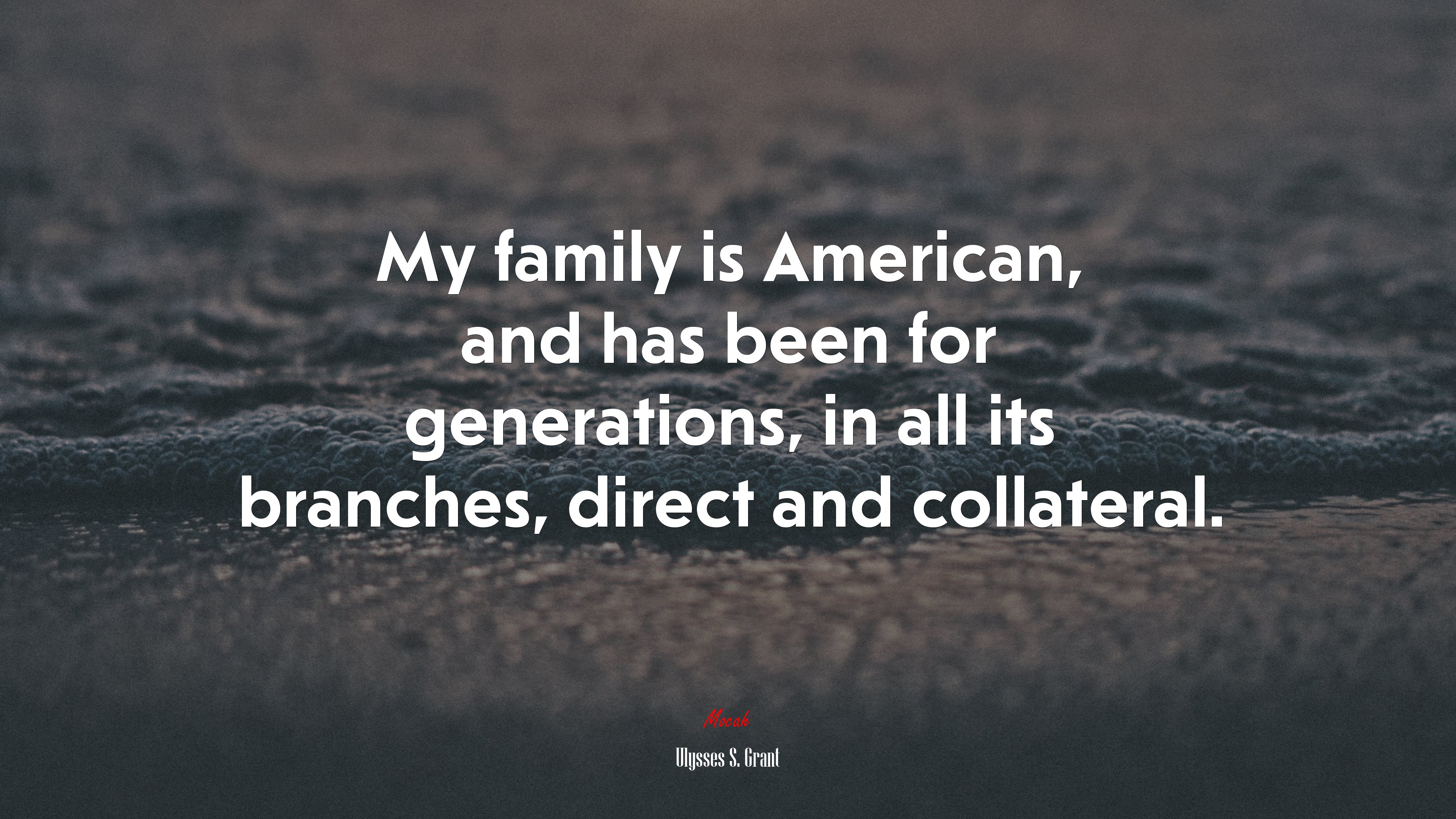 My family is American, and has been for generations, in all its branches, direct and collateral. | Ulysses S. Grant quote HD Wallpaper