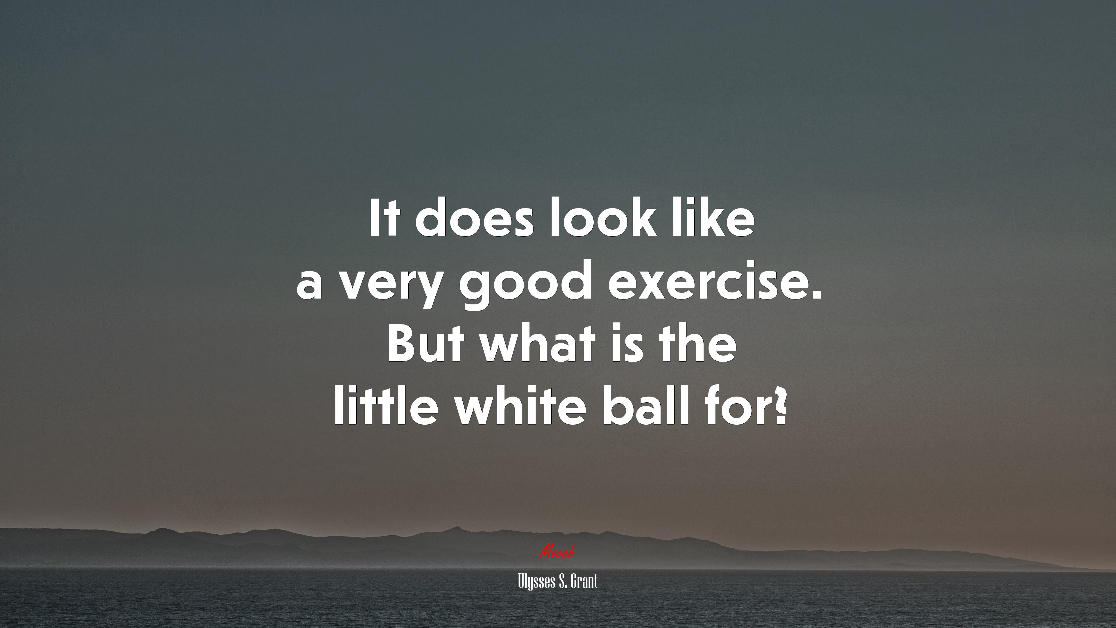 It does look like a very good exercise. But what is the little white ball for? | Ulysses S. Grant quote HD Wallpaper