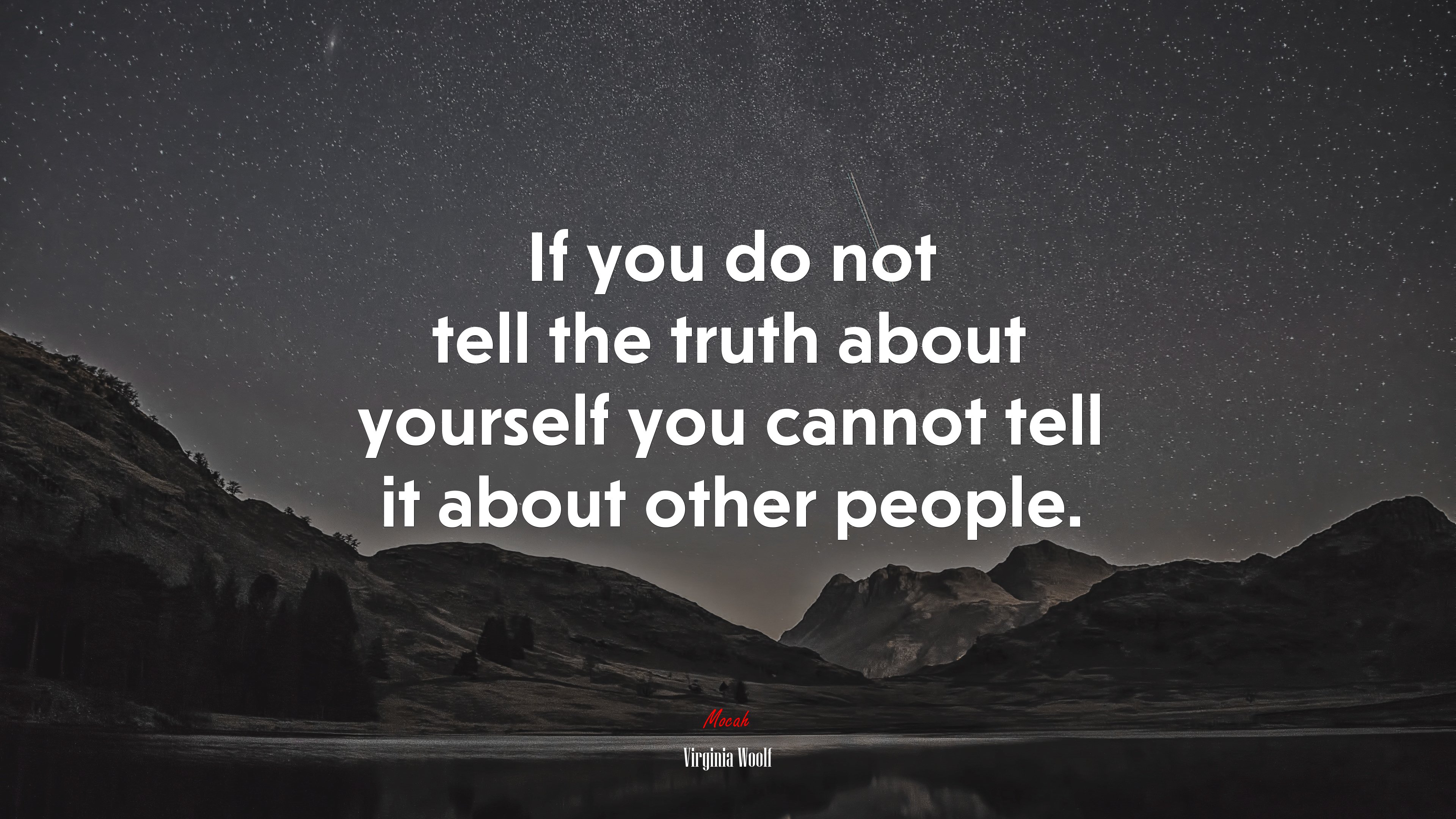 If you do not tell the truth about yourself you cannot tell it about other people. | Virginia Woolf quote HD Wallpaper
