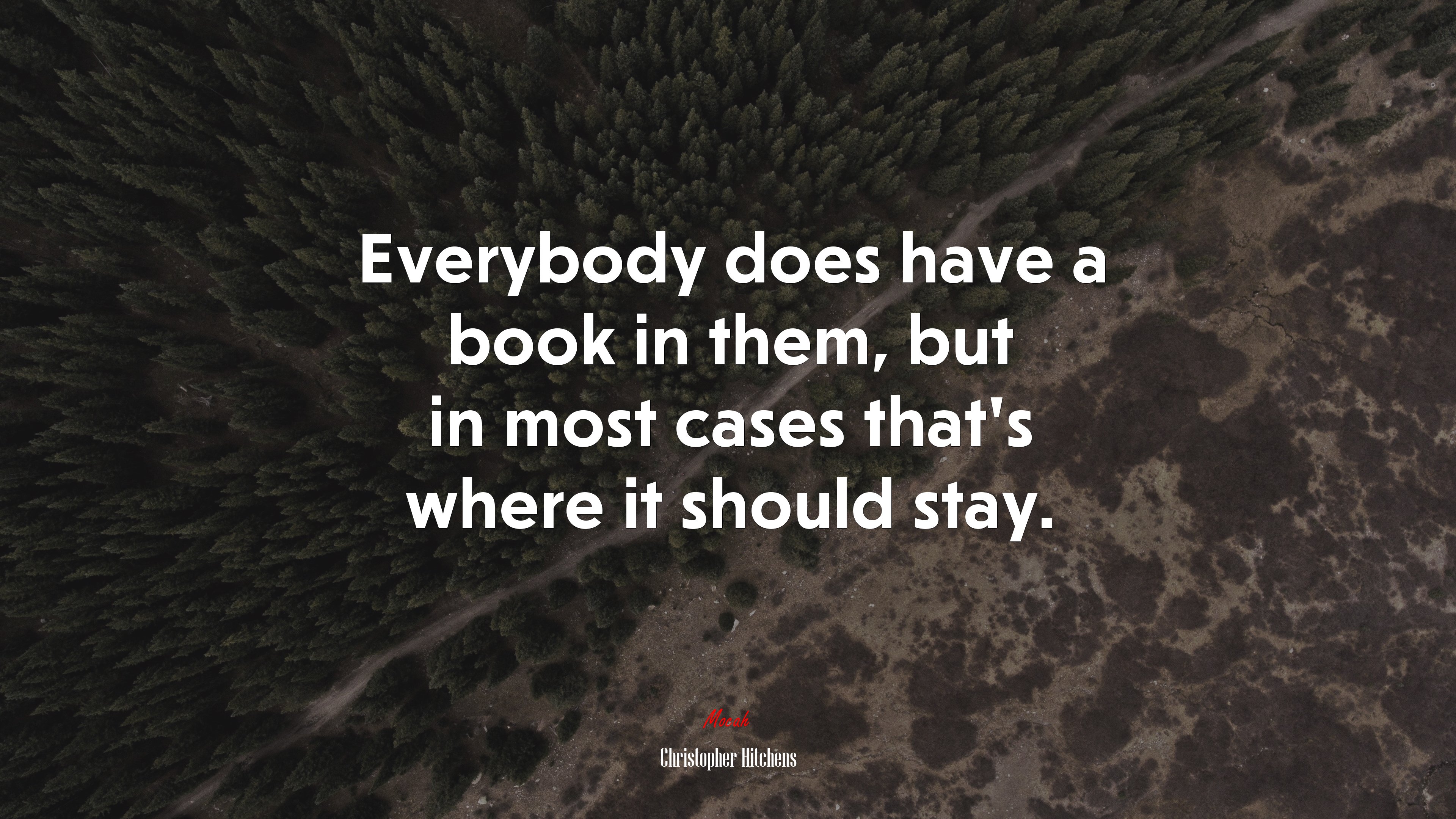 Everybody does have a book in them, but in most cases that’s where it should stay. | Christopher Hitchens quote HD Wallpaper