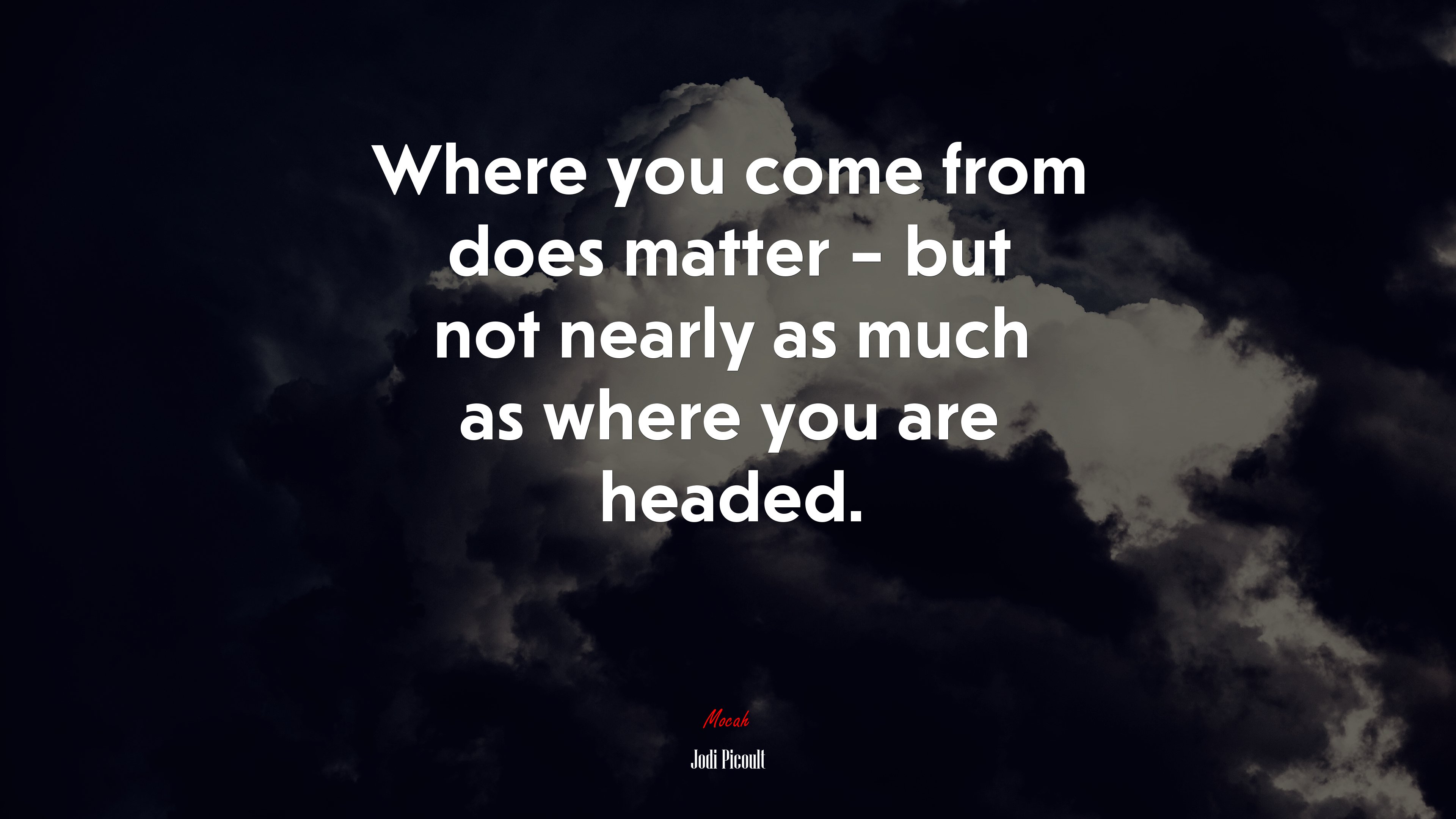 Where you come from does matter – but not nearly as much as where you are headed. | Jodi Picoult quote HD Wallpaper