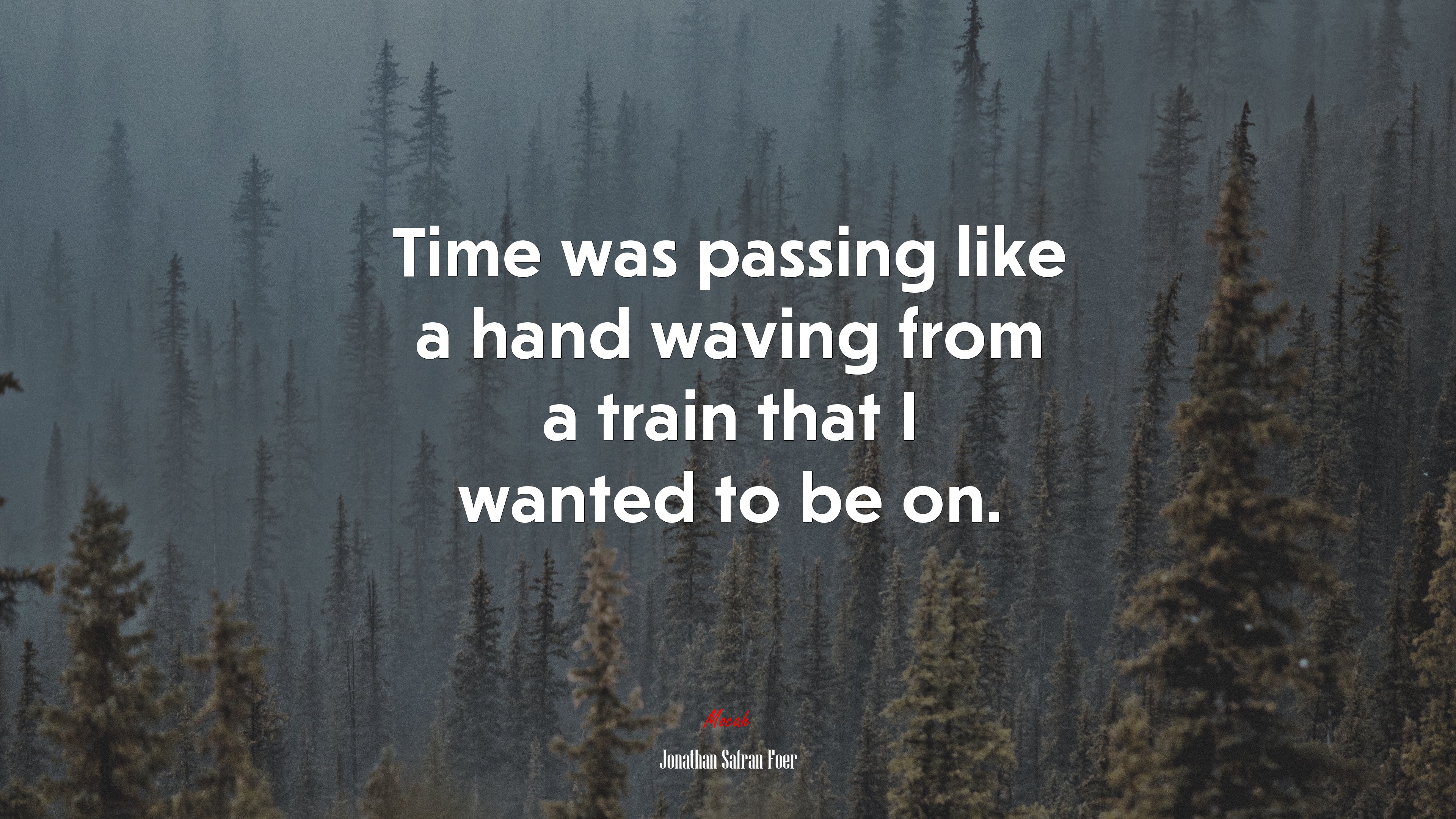 Time was passing like a hand waving from a train that I wanted to be on. | Jonathan Safran Foer quote HD Wallpaper