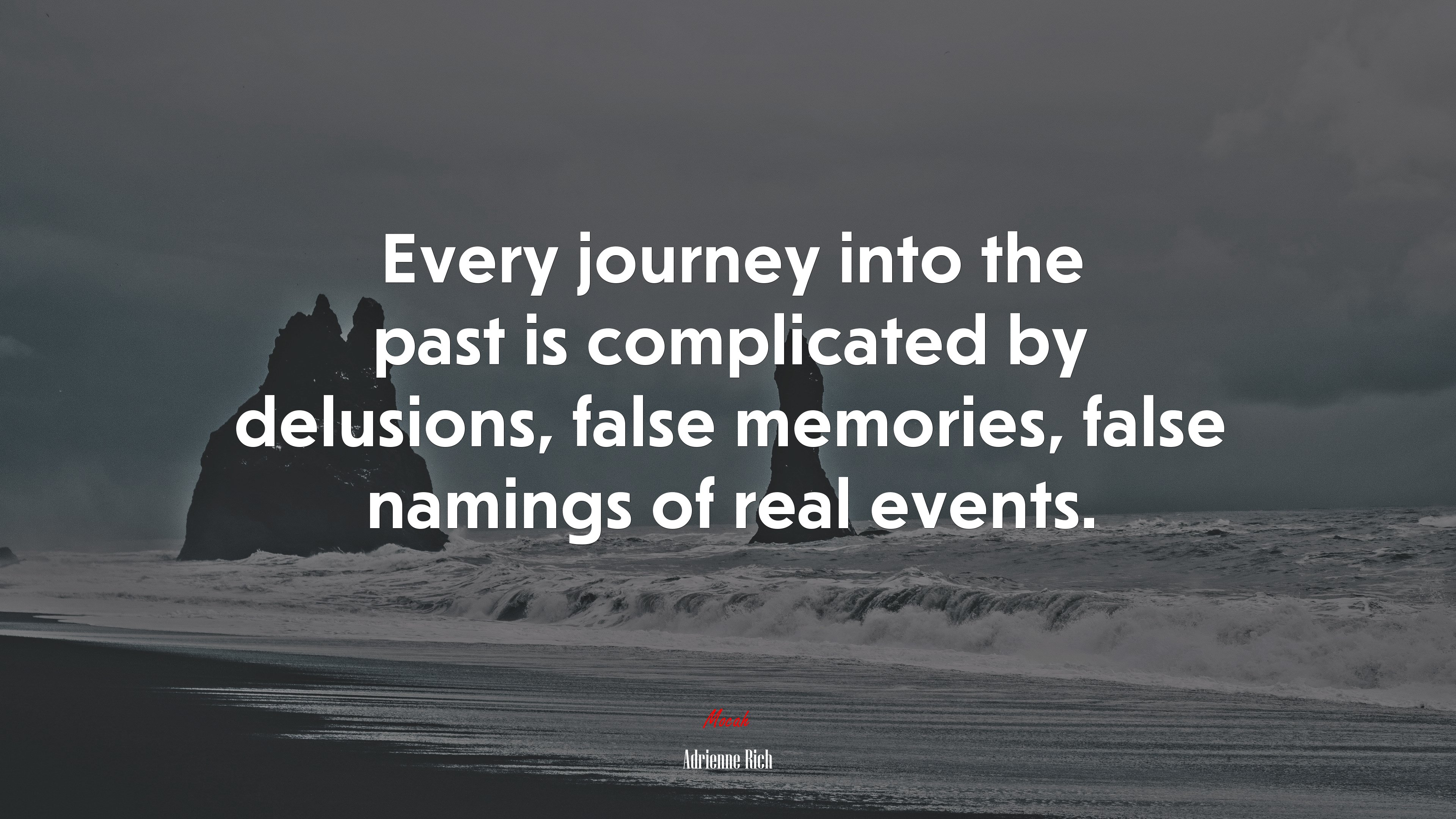 Every journey into the past is complicated by delusions, false memories, false namings of real events. | Adrienne Rich quote HD Wallpaper