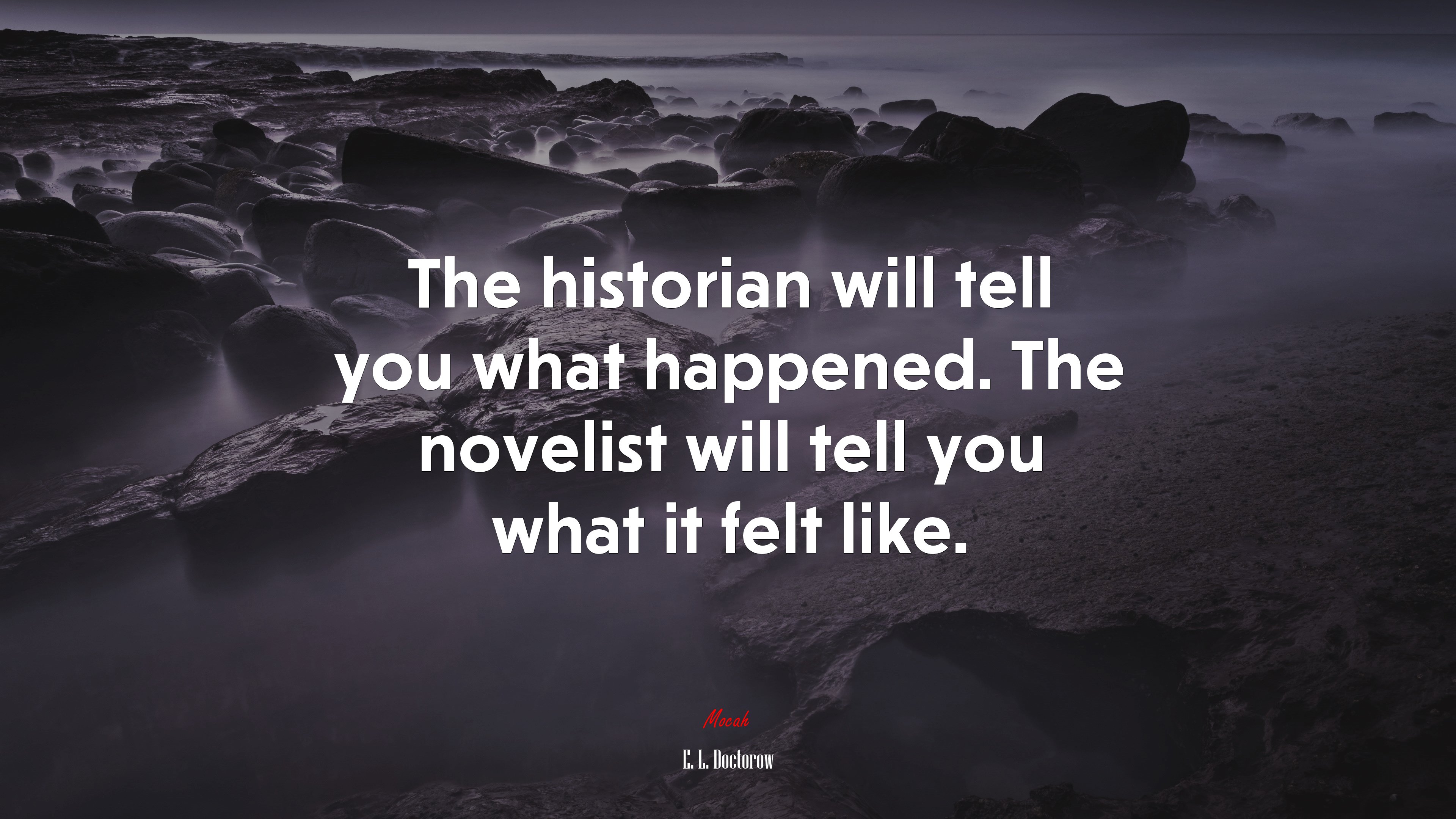 The historian will tell you what happened. The novelist will tell you what it felt like. | E. L. Doctorow quote HD Wallpaper