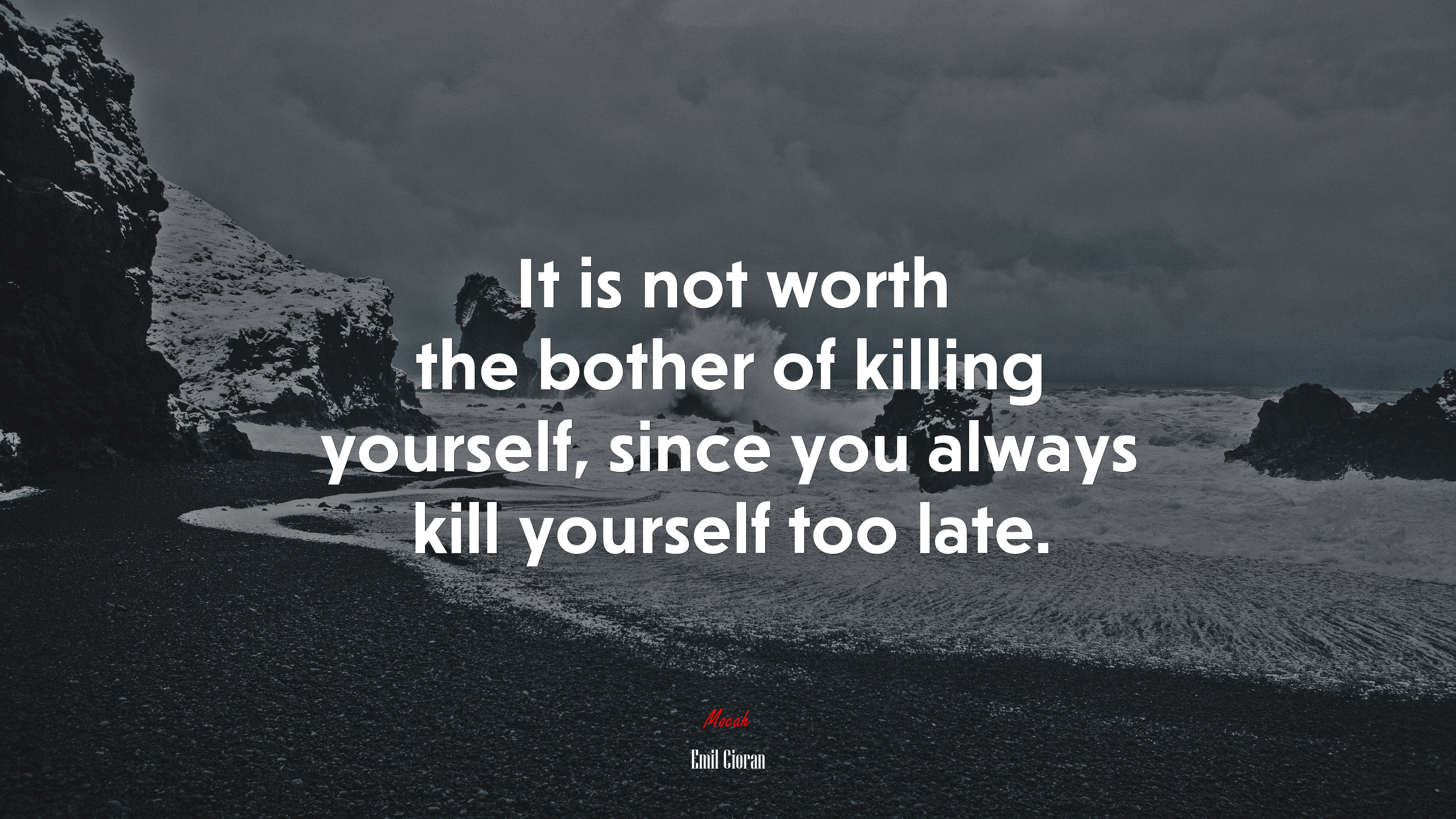 It is not worth the bother of killing yourself, since you always kill yourself too late. | Emil Cioran quote HD Wallpaper