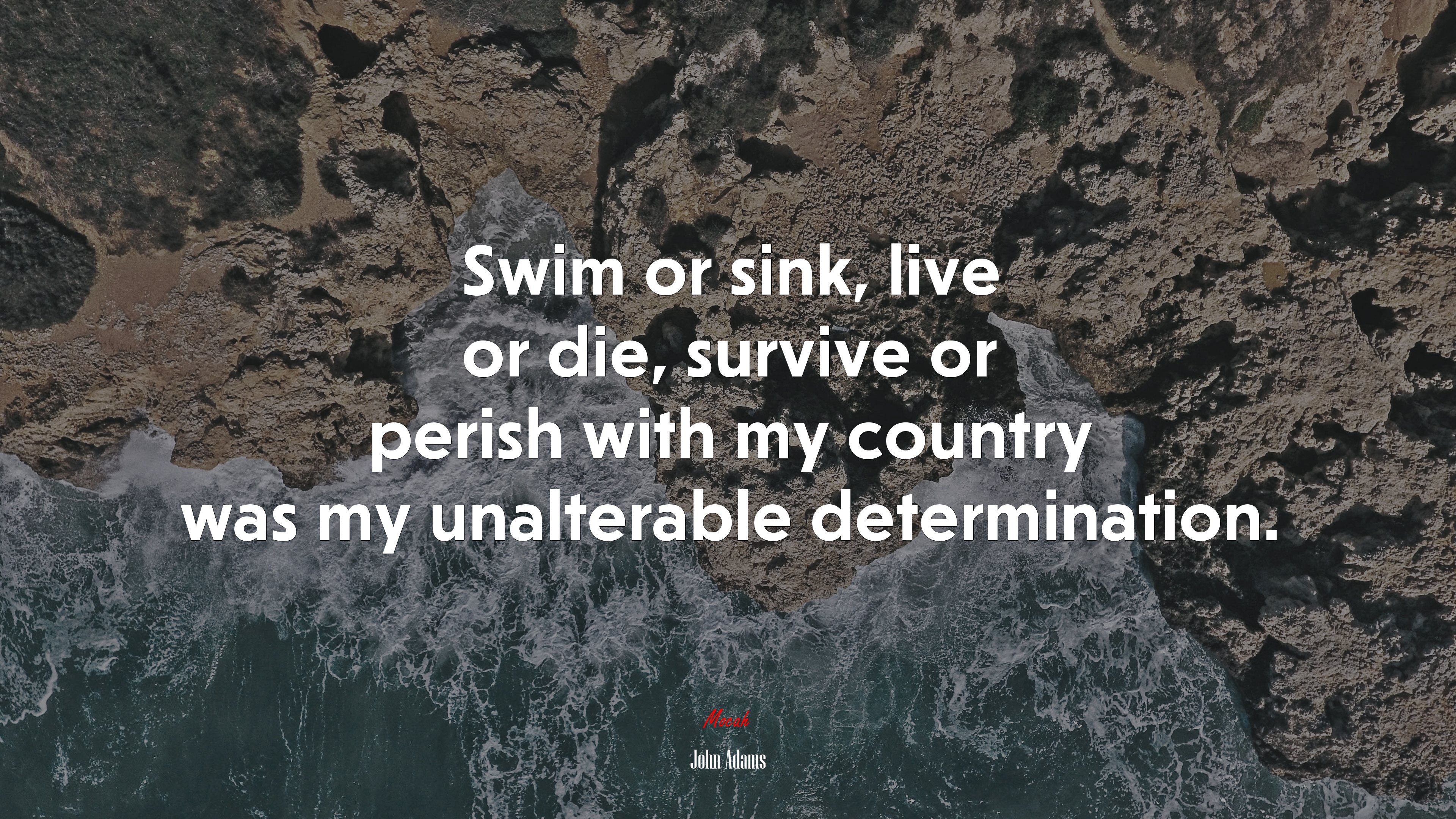 Swim or sink, live or die, survive or perish with my country was my unalterable determination. | John Adams quote HD Wallpaper