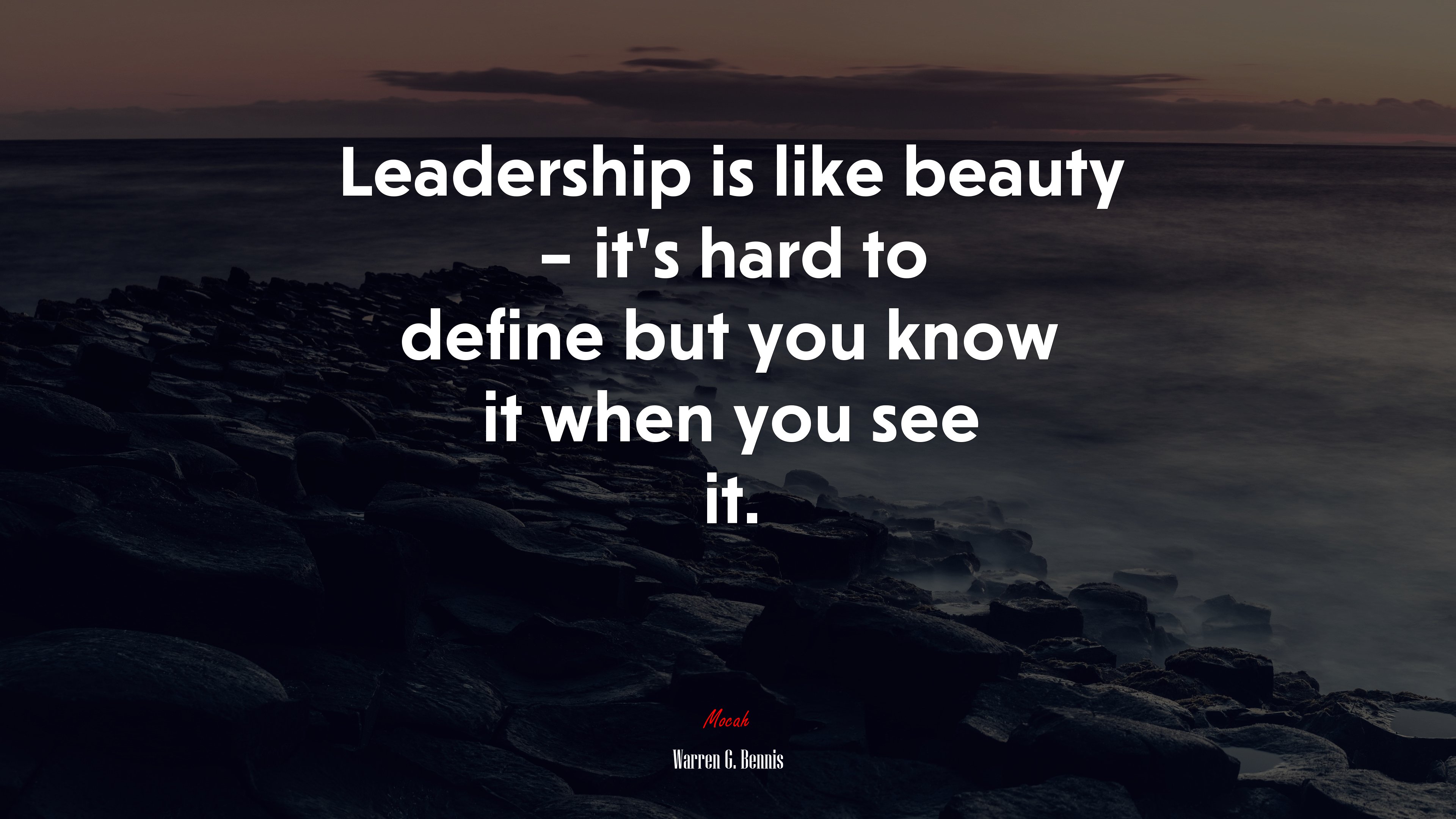 Leadership is like beauty – it’s hard to define but you know it when you see it. | Warren G. Bennis quote HD Wallpaper