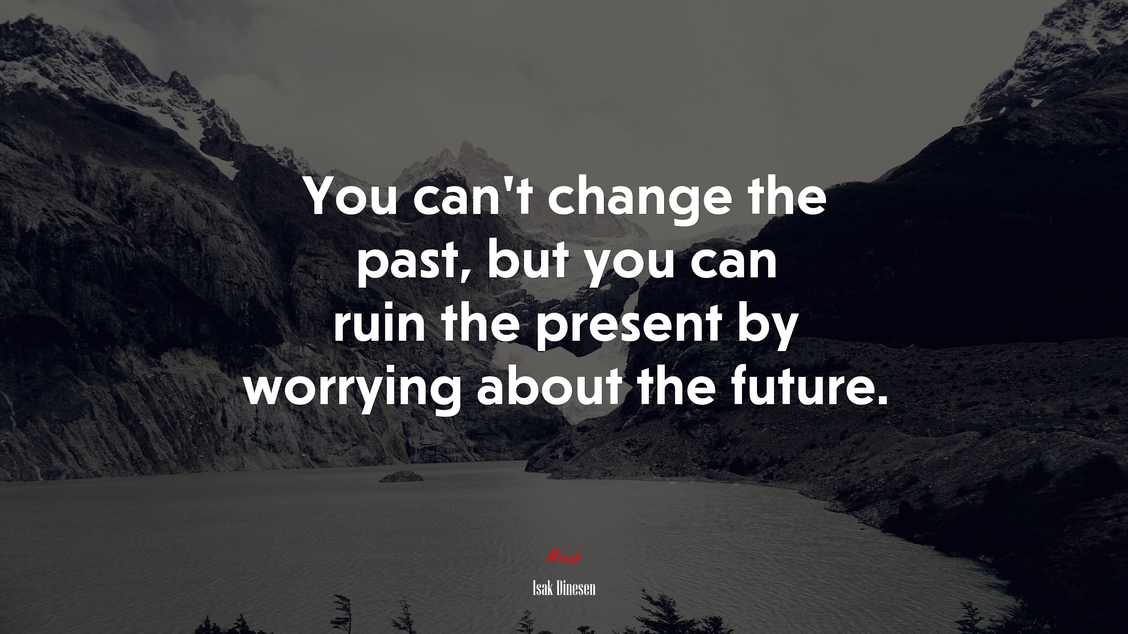 You can’t change the past, but you can ruin the present by worrying about the future. | Isak Dinesen quote HD Wallpaper