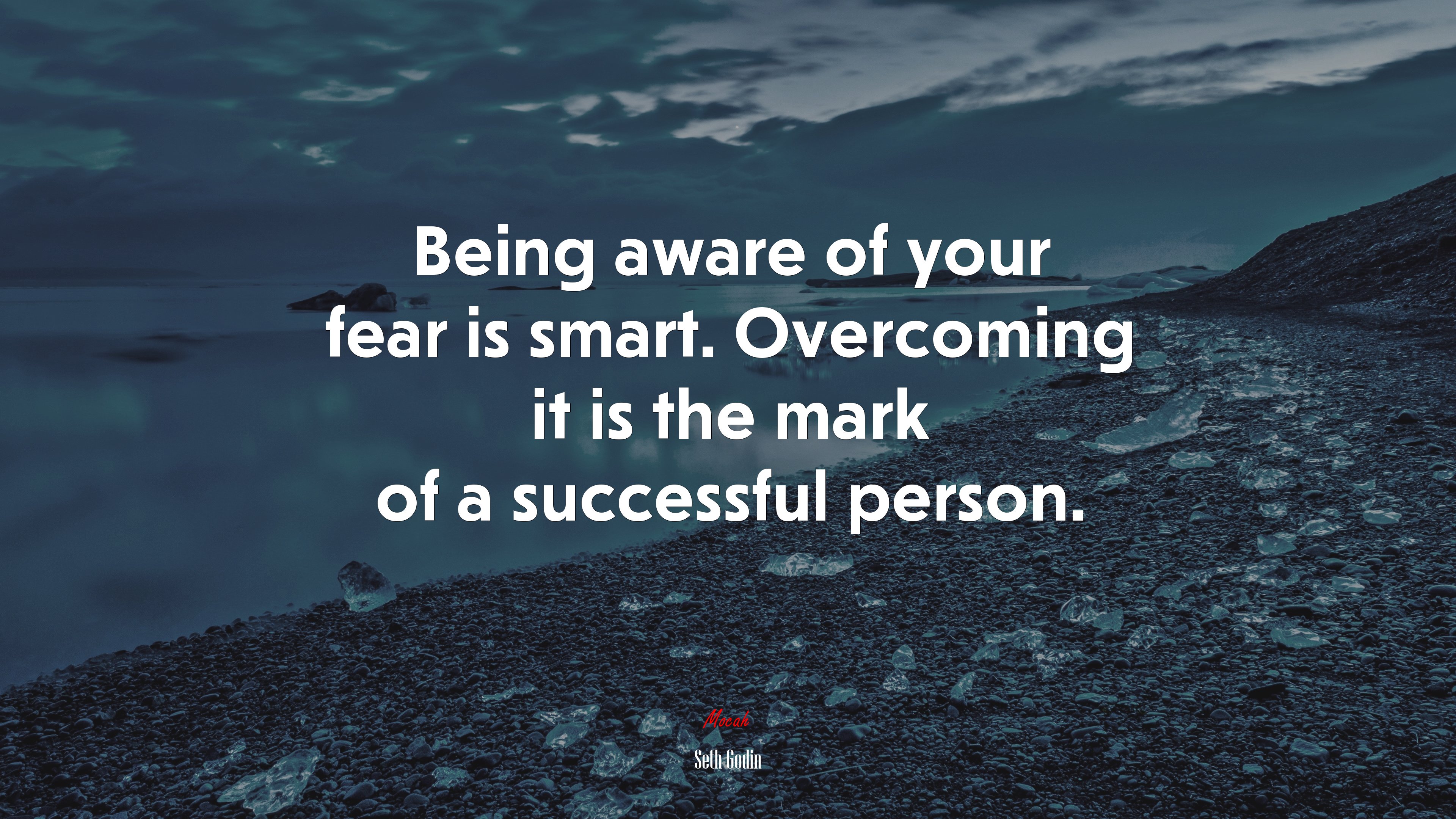 Being aware of your fear is smart. Overcoming it is the mark of a successful person. | Seth Godin quote HD Wallpaper
