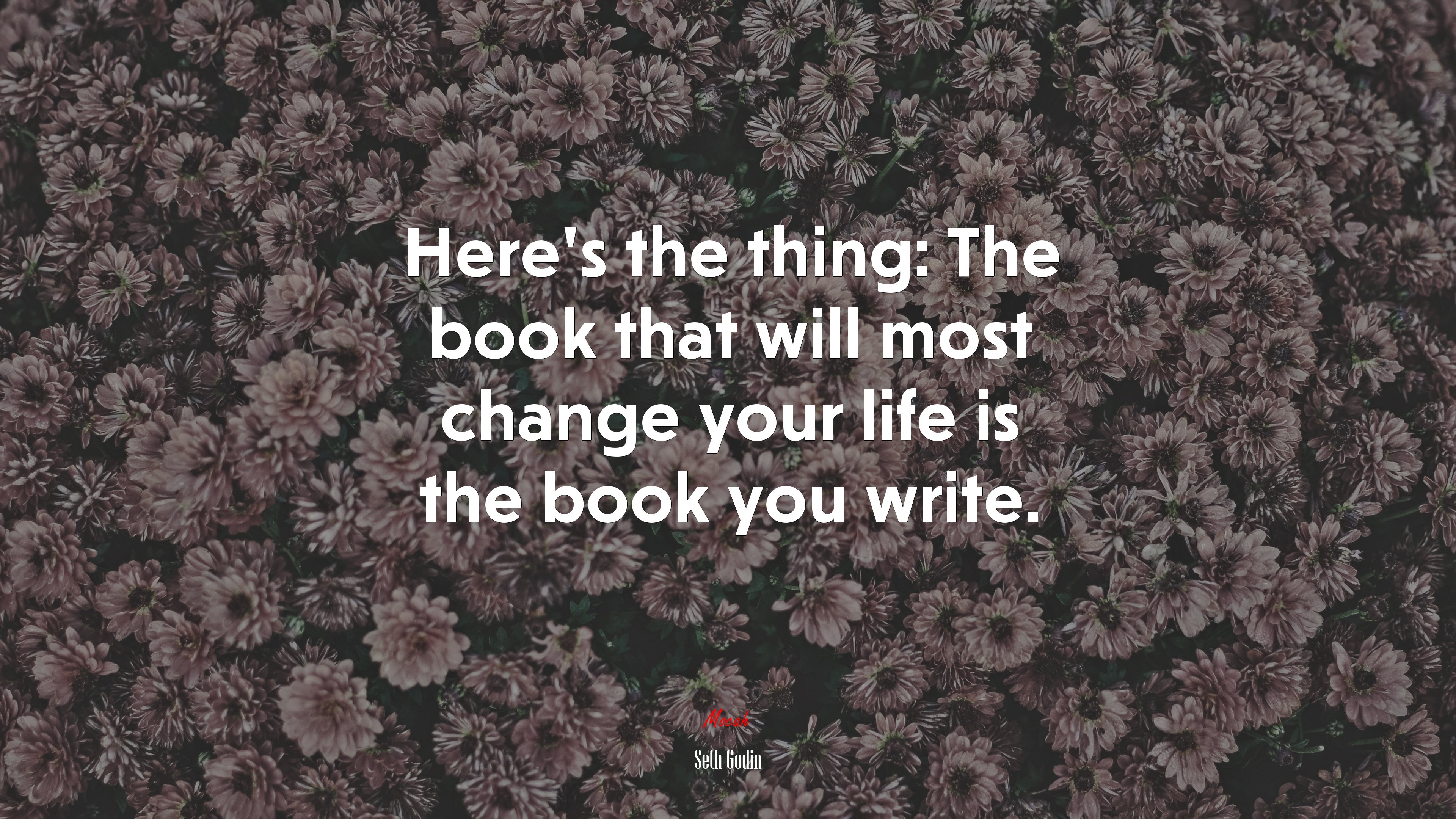 Here’s the thing: The book that will most change your life is the book you write. | Seth Godin quote HD Wallpaper