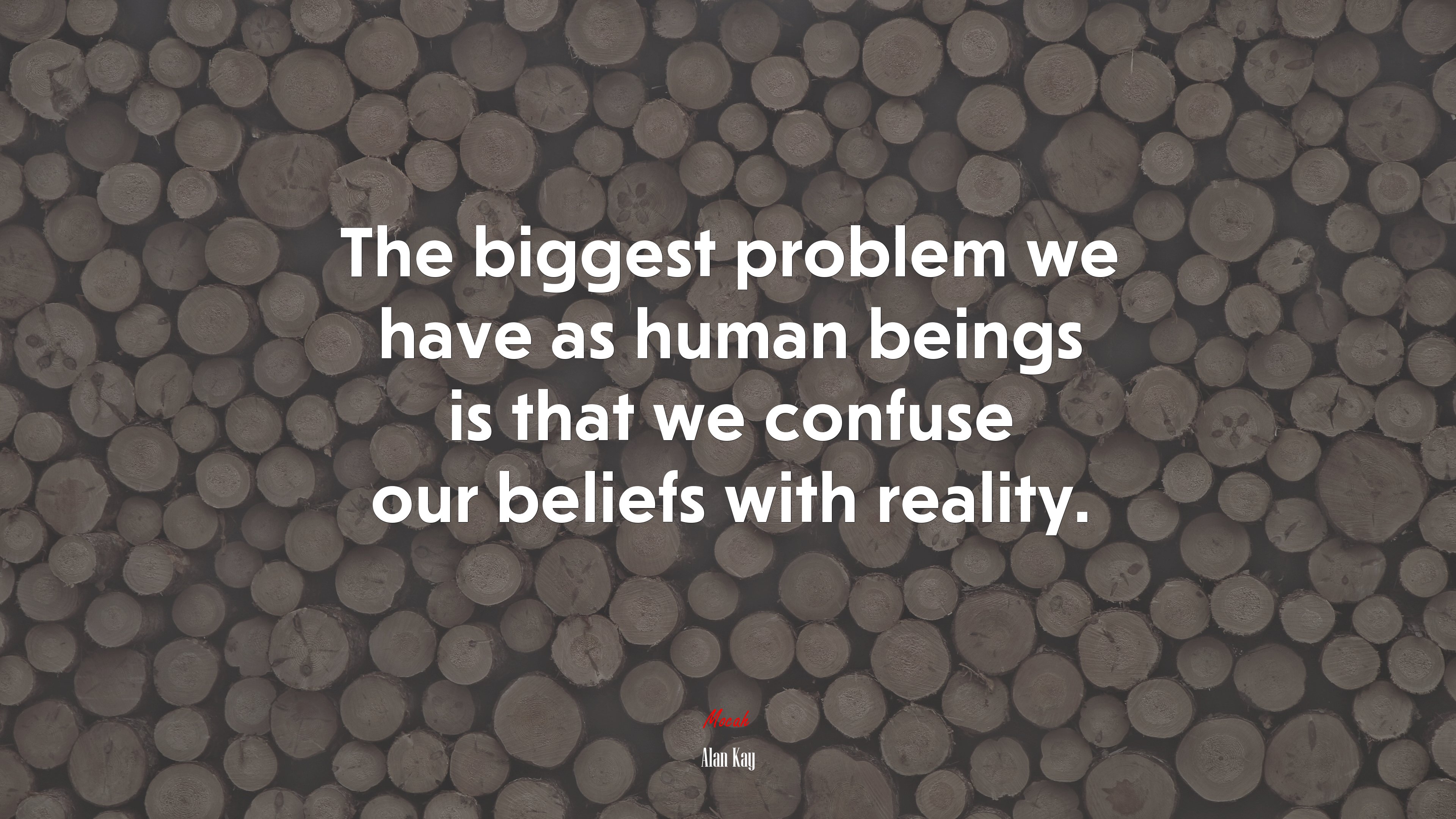 The biggest problem we have as human beings is that we confuse our beliefs with reality. | Alan Kay quote HD Wallpaper