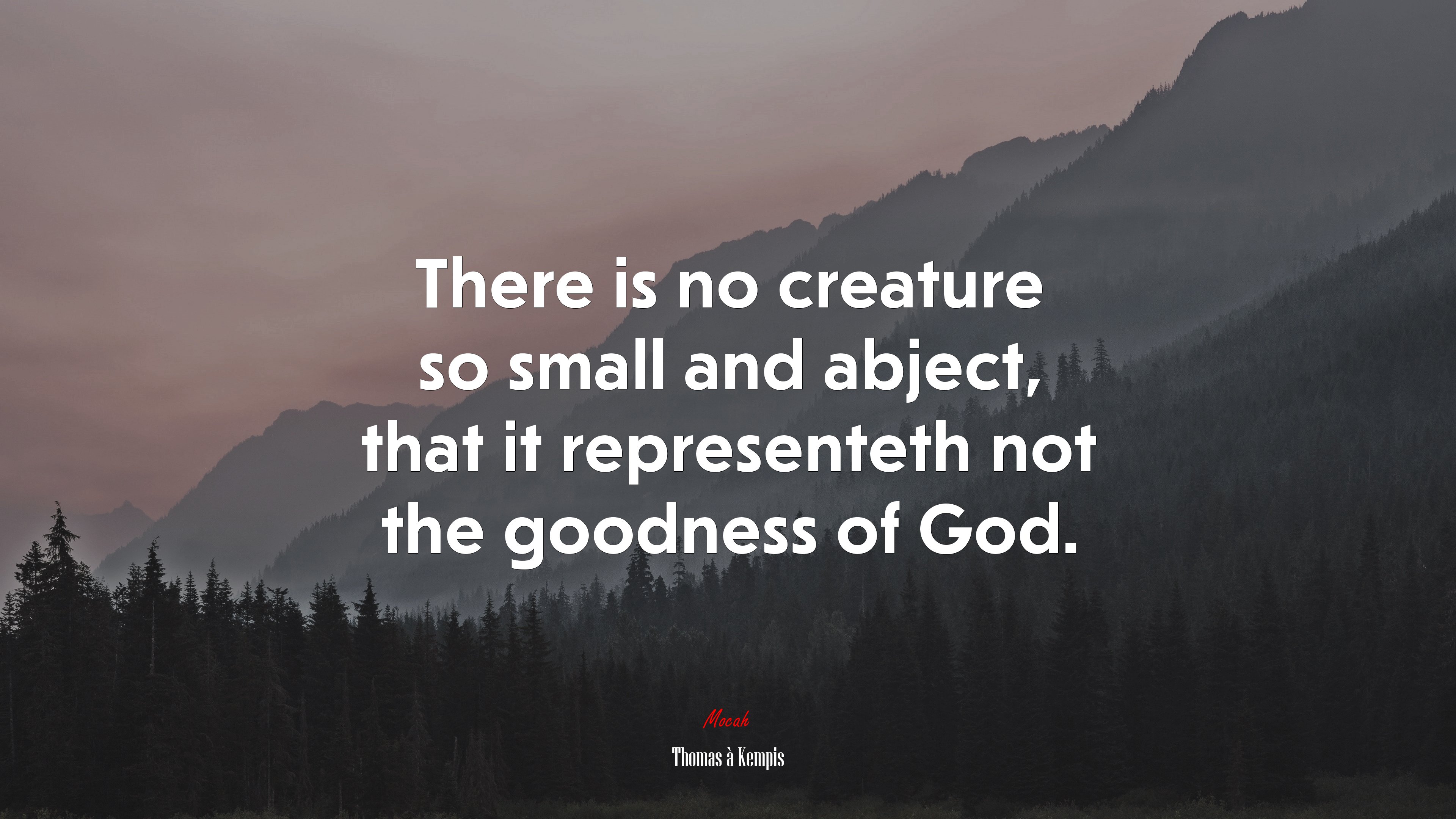 There is no creature so small and abject, that it representeth not the goodness of God. | Thomas à Kempis quote HD Wallpaper
