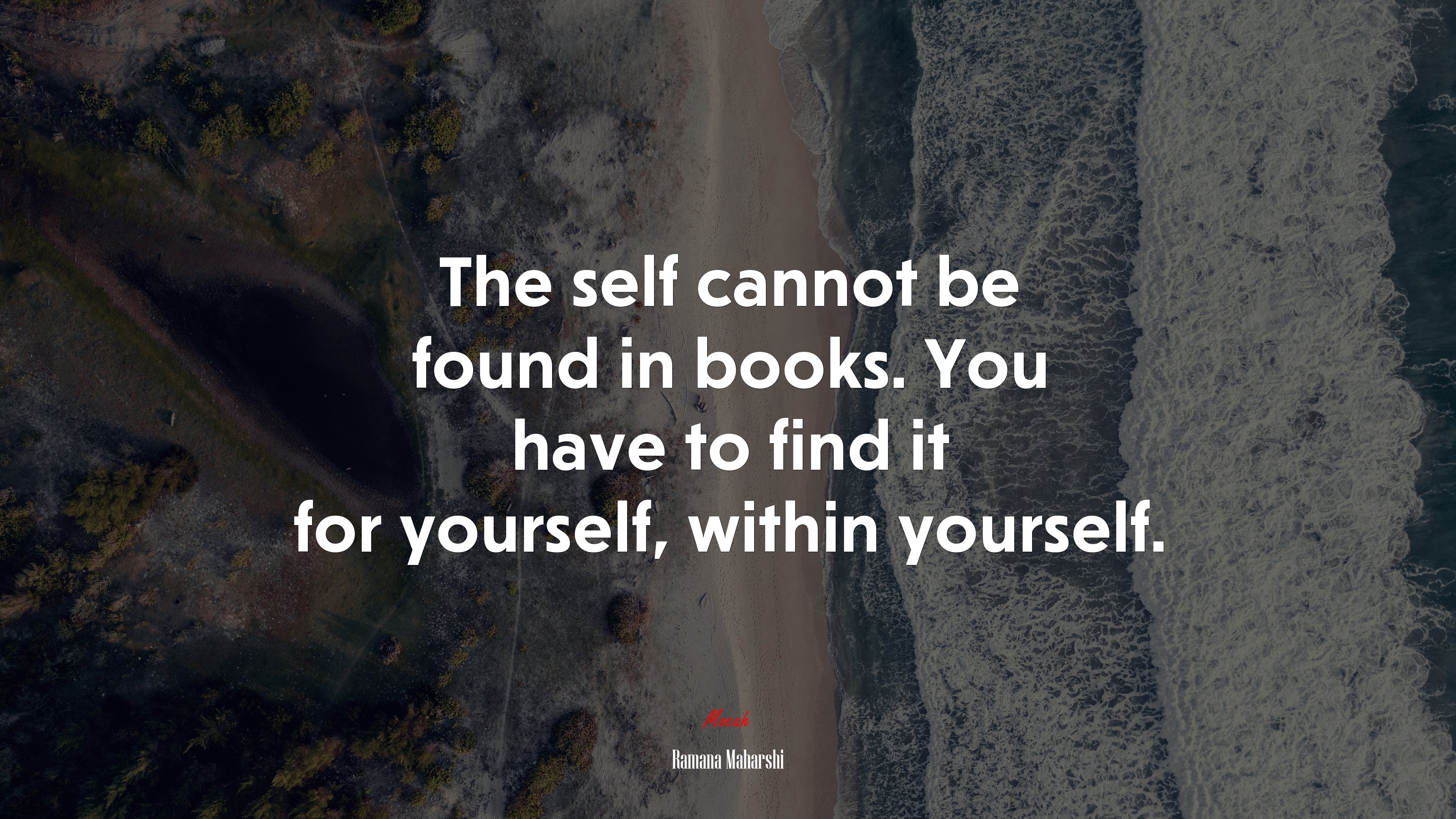 The self cannot be found in books. You have to find it for yourself, within yourself. | Ramana Maharshi quote HD Wallpaper