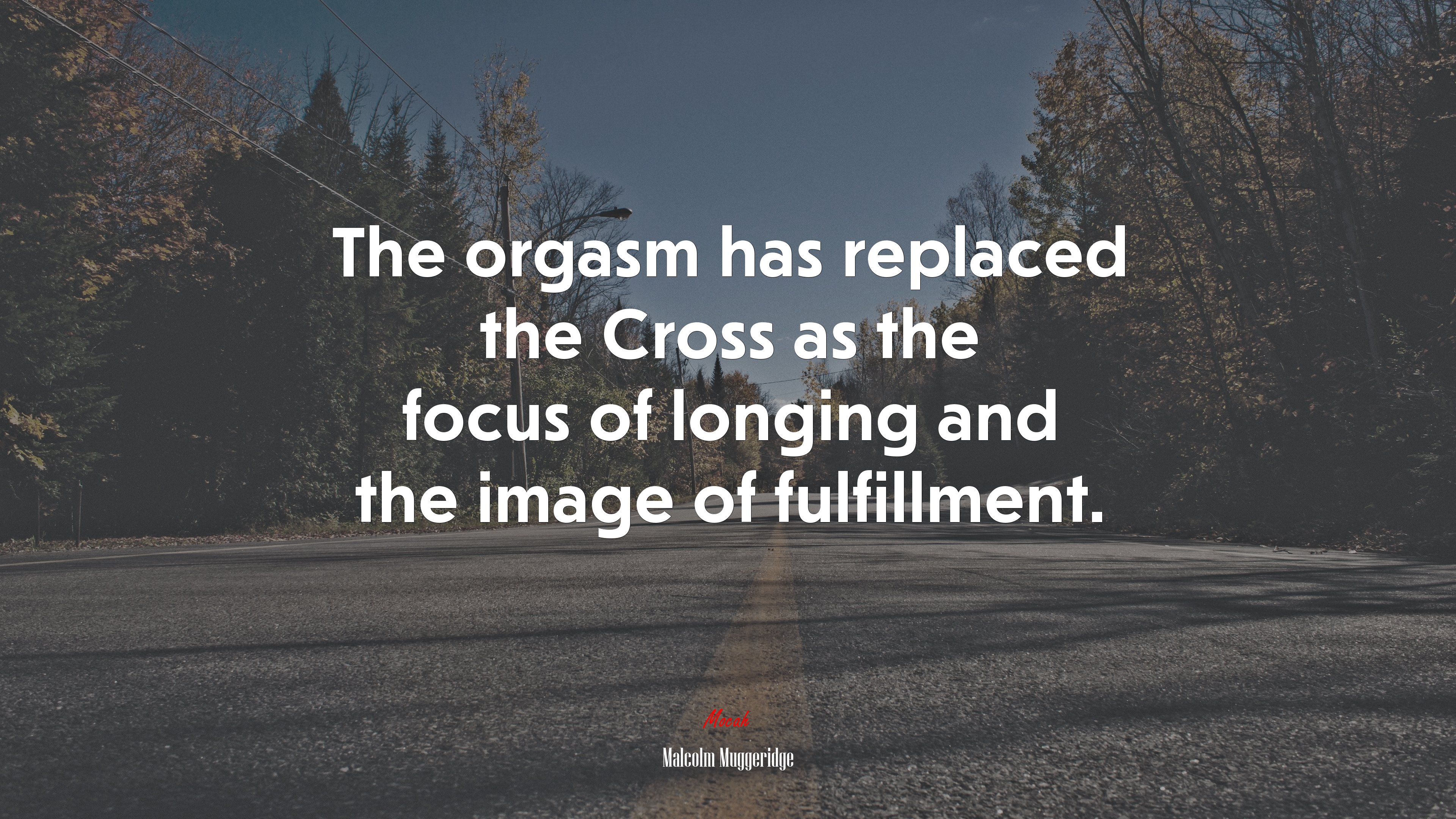 The orgasm has replaced the Cross as the focus of longing and the image of fulfillment. | Malcolm Muggeridge quote HD Wallpaper