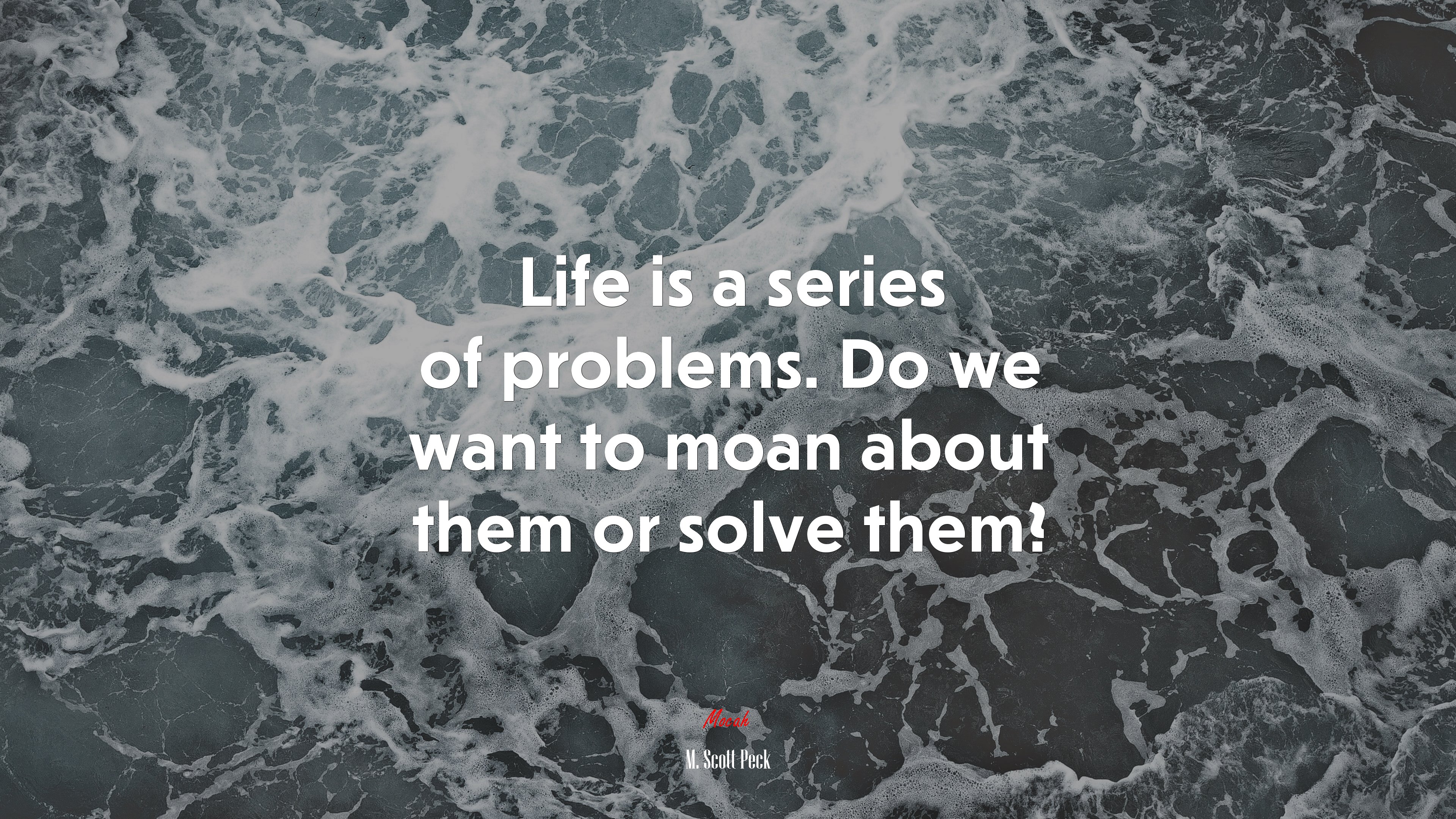 Life is a series of problems. Do we want to moan about them or solve them? | M. Scott Peck quote HD Wallpaper
