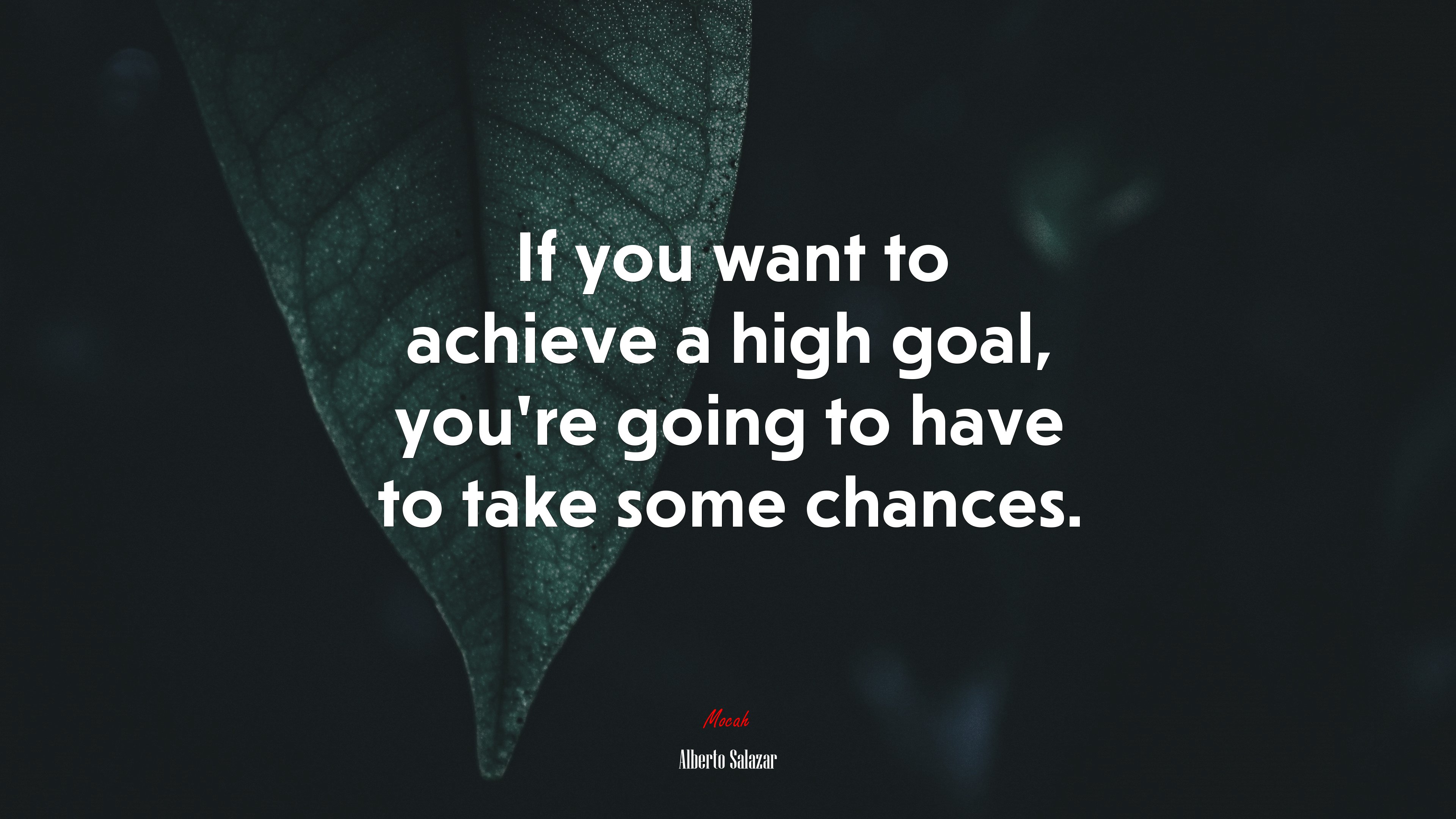 If you want to achieve a high goal, you’re going to have to take some chances. | Alberto Salazar quote HD Wallpaper