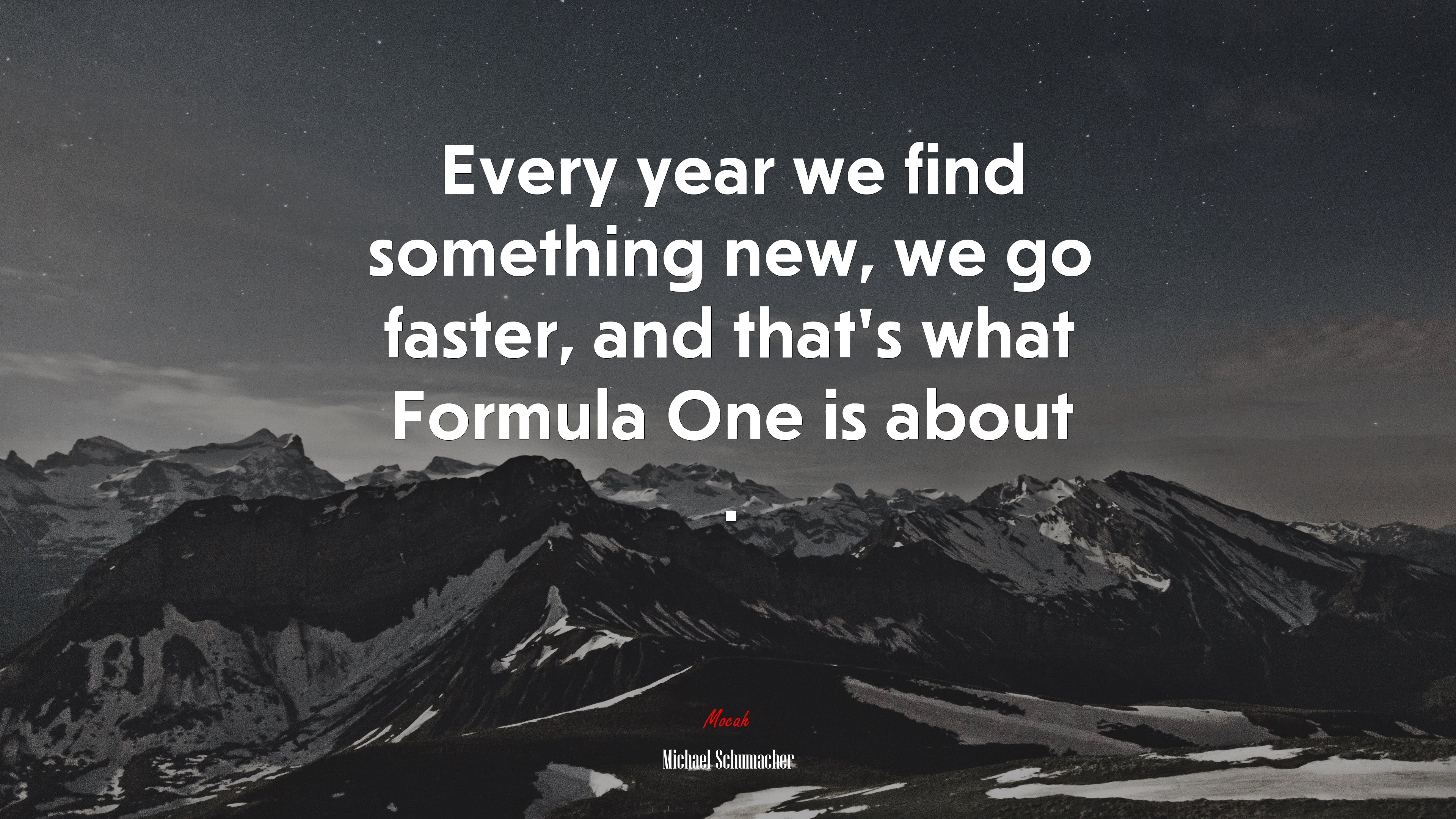 Every year we find something new, we go faster, and that’s what Formula One is about . | Michael Schumacher quote HD Wallpaper