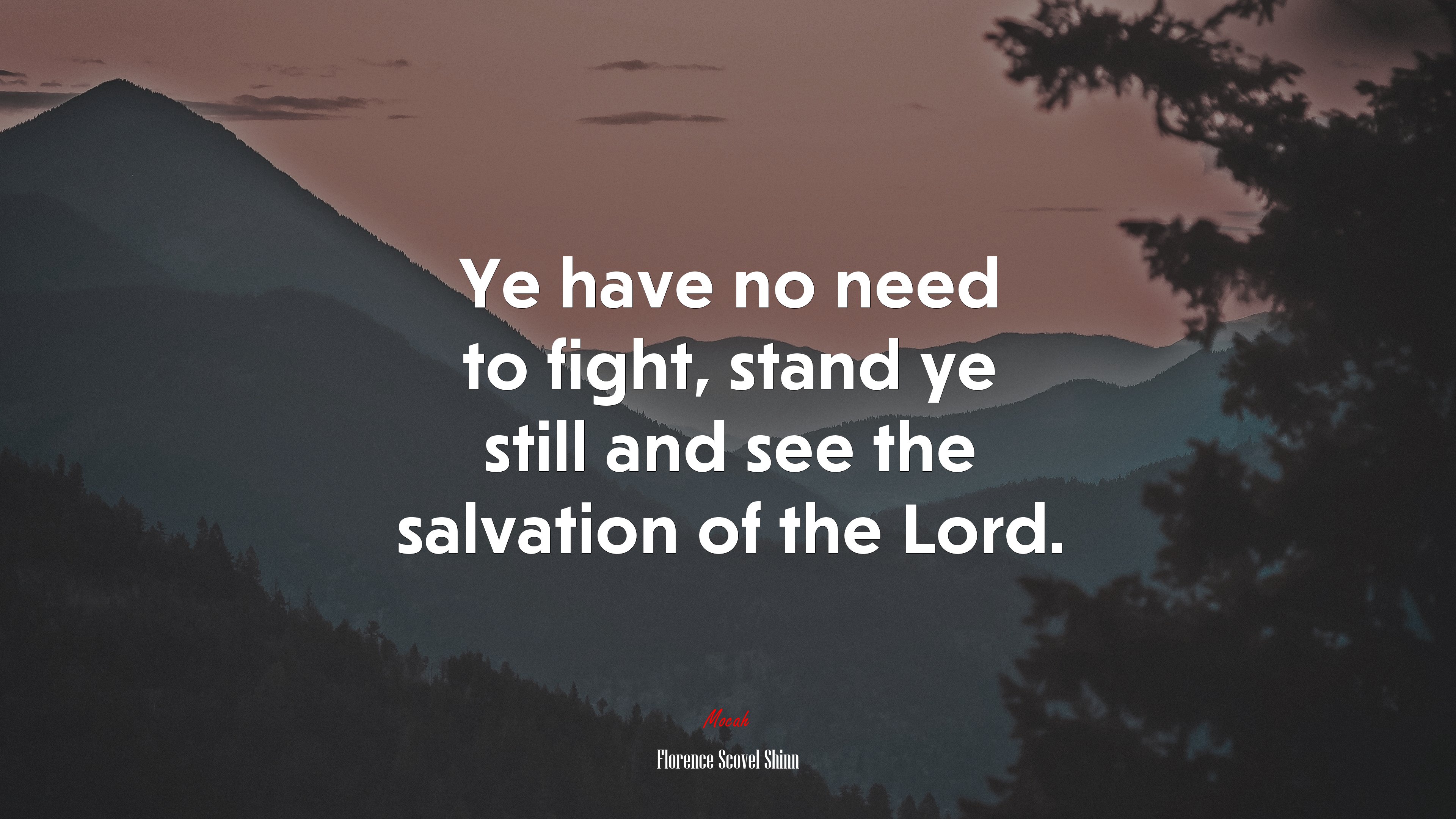 Ye have no need to fight, stand ye still and see the salvation of the Lord. | Florence Scovel Shinn quote HD Wallpaper