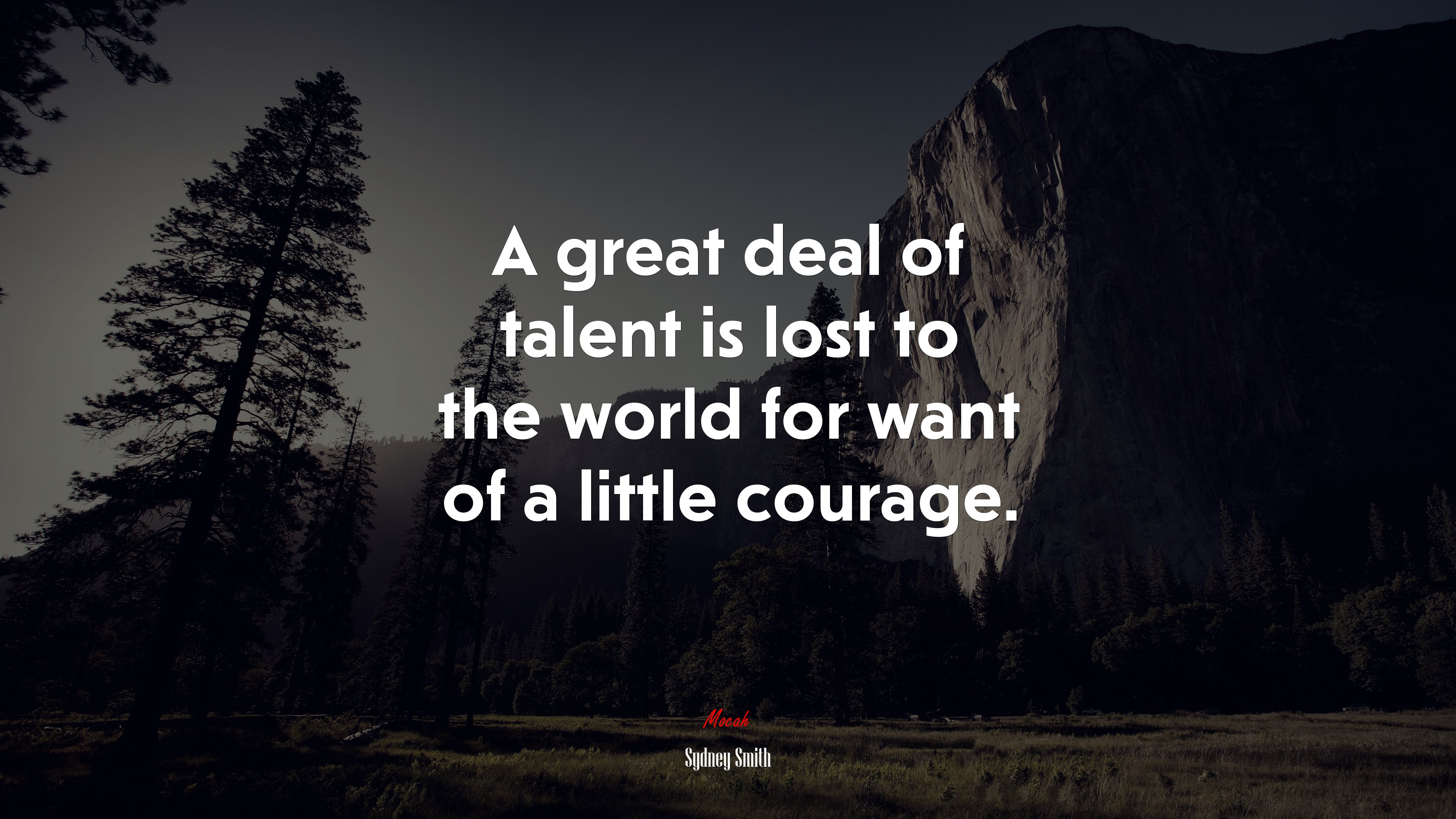 A great deal of talent is lost to the world for want of a little courage. | Sydney Smith quote HD Wallpaper