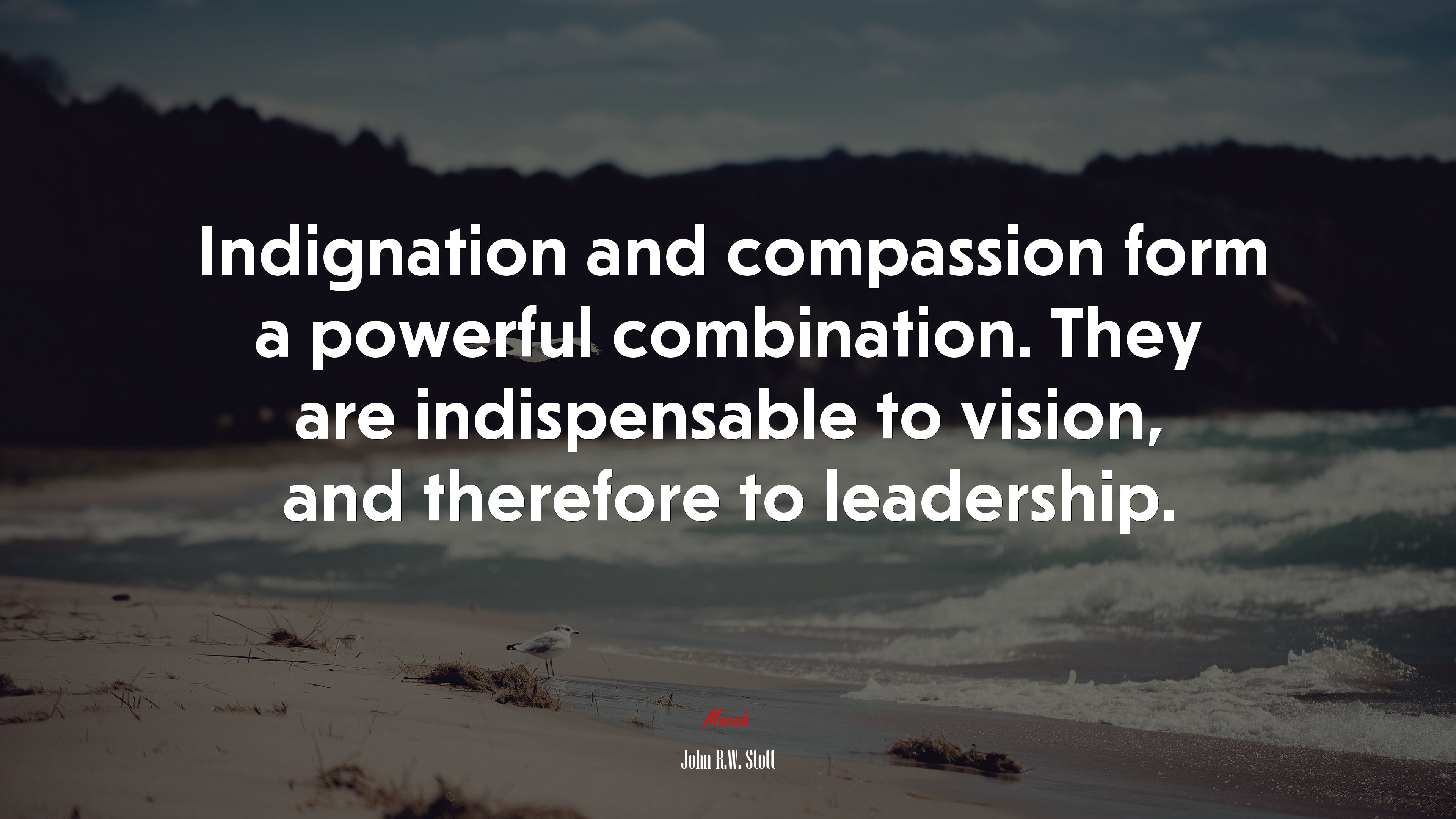 Indignation and compassion form a powerful combination. They are indispensable to vision, and therefore to leadership. | John R.W. Stott quote HD Wallpaper