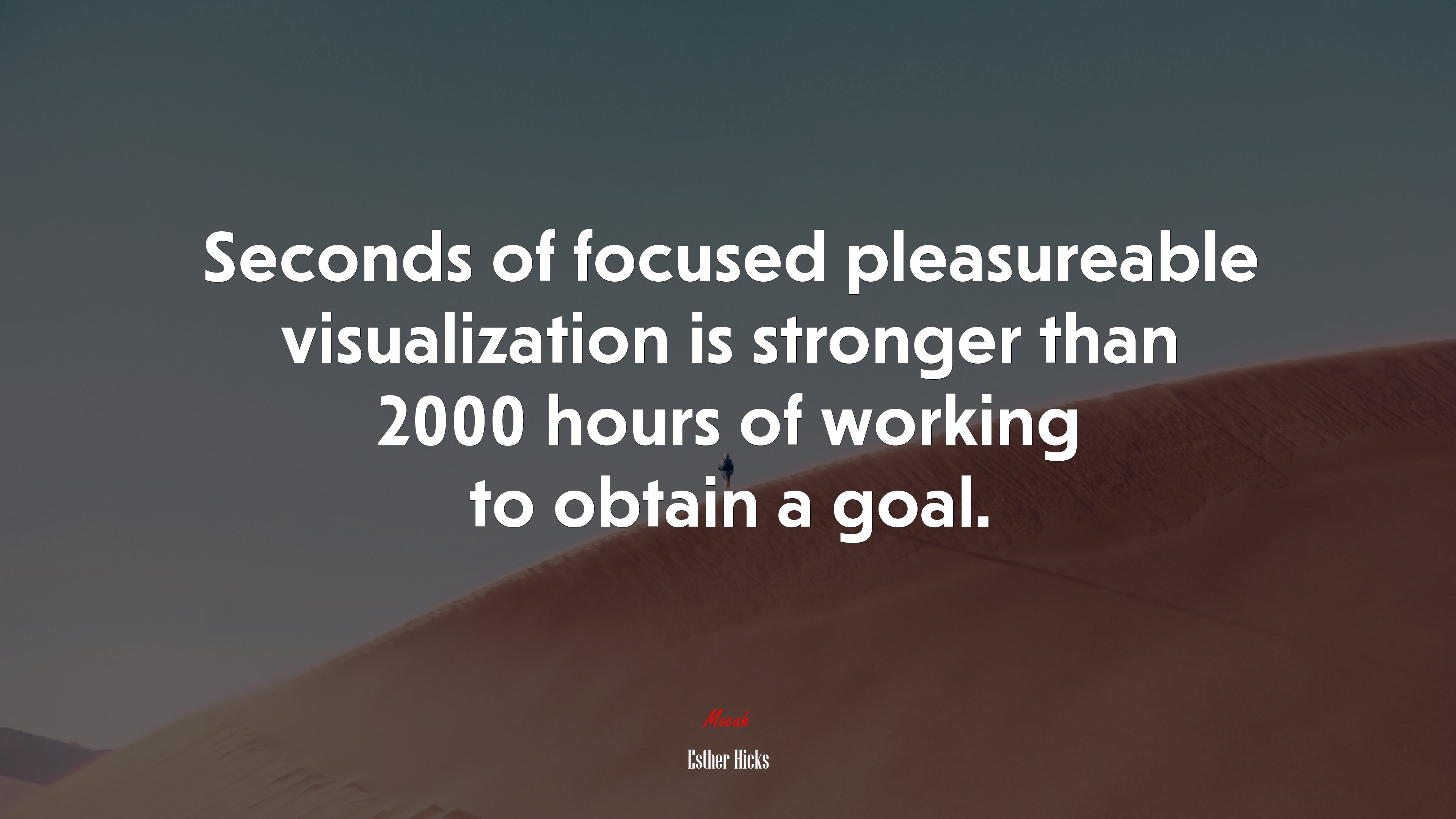 Seconds of focused pleasureable visualization is stronger than 2000 hours of working to obtain a goal. | Esther Hicks quote HD Wallpaper