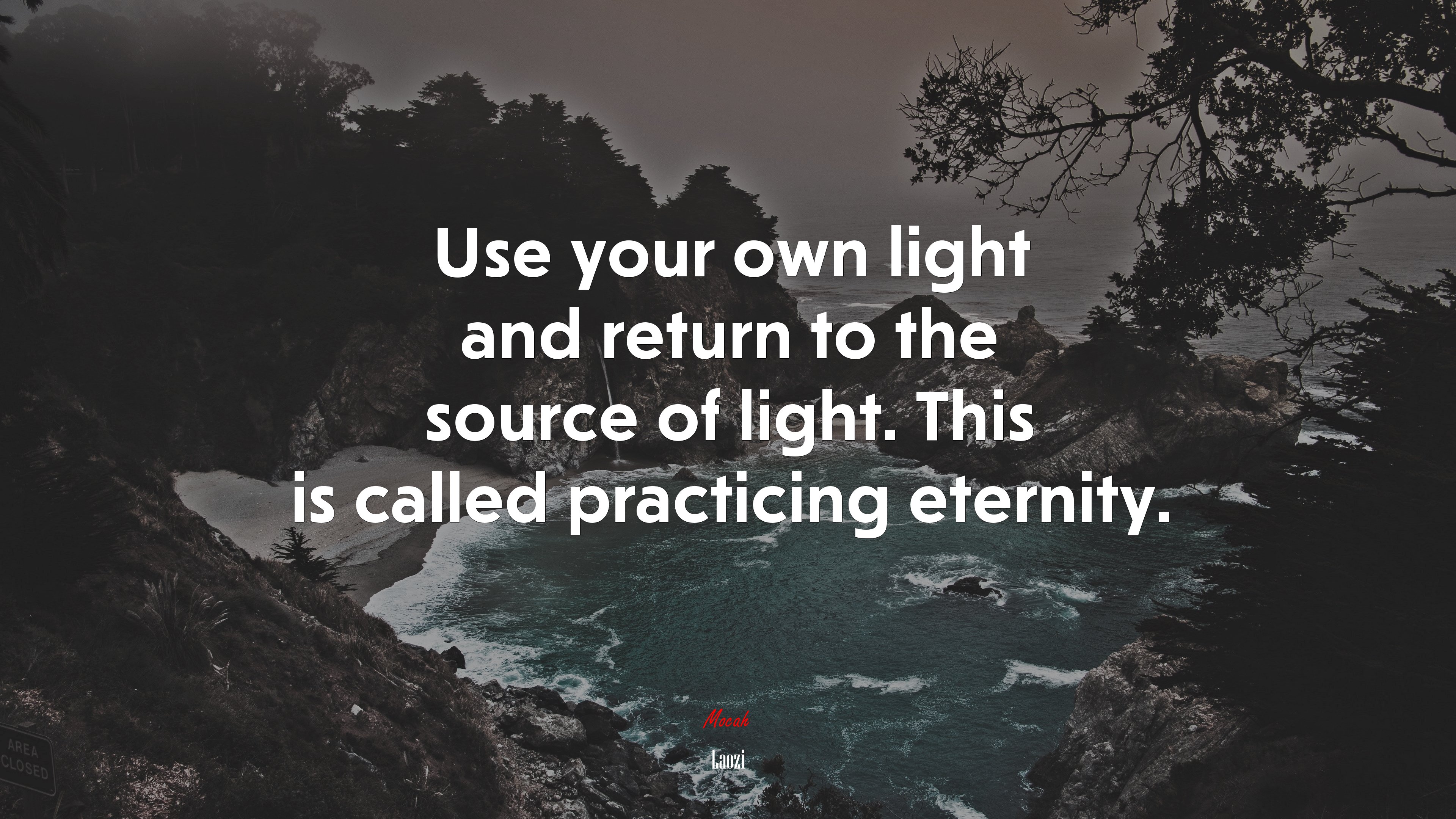 Use your own light and return to the source of light. This is called practicing eternity. | Laozi quote HD Wallpaper