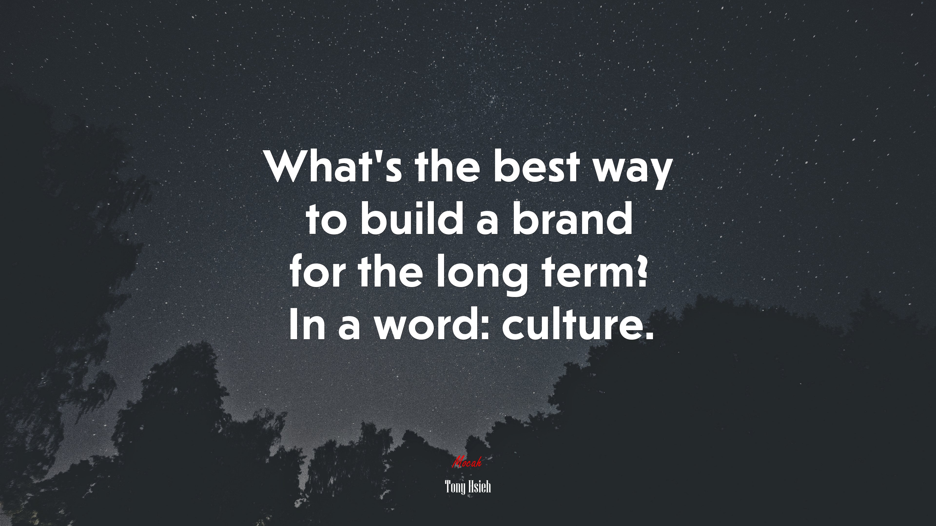 What’s the best way to build a brand for the long term? In a word: culture. | Tony Hsieh quote HD Wallpaper