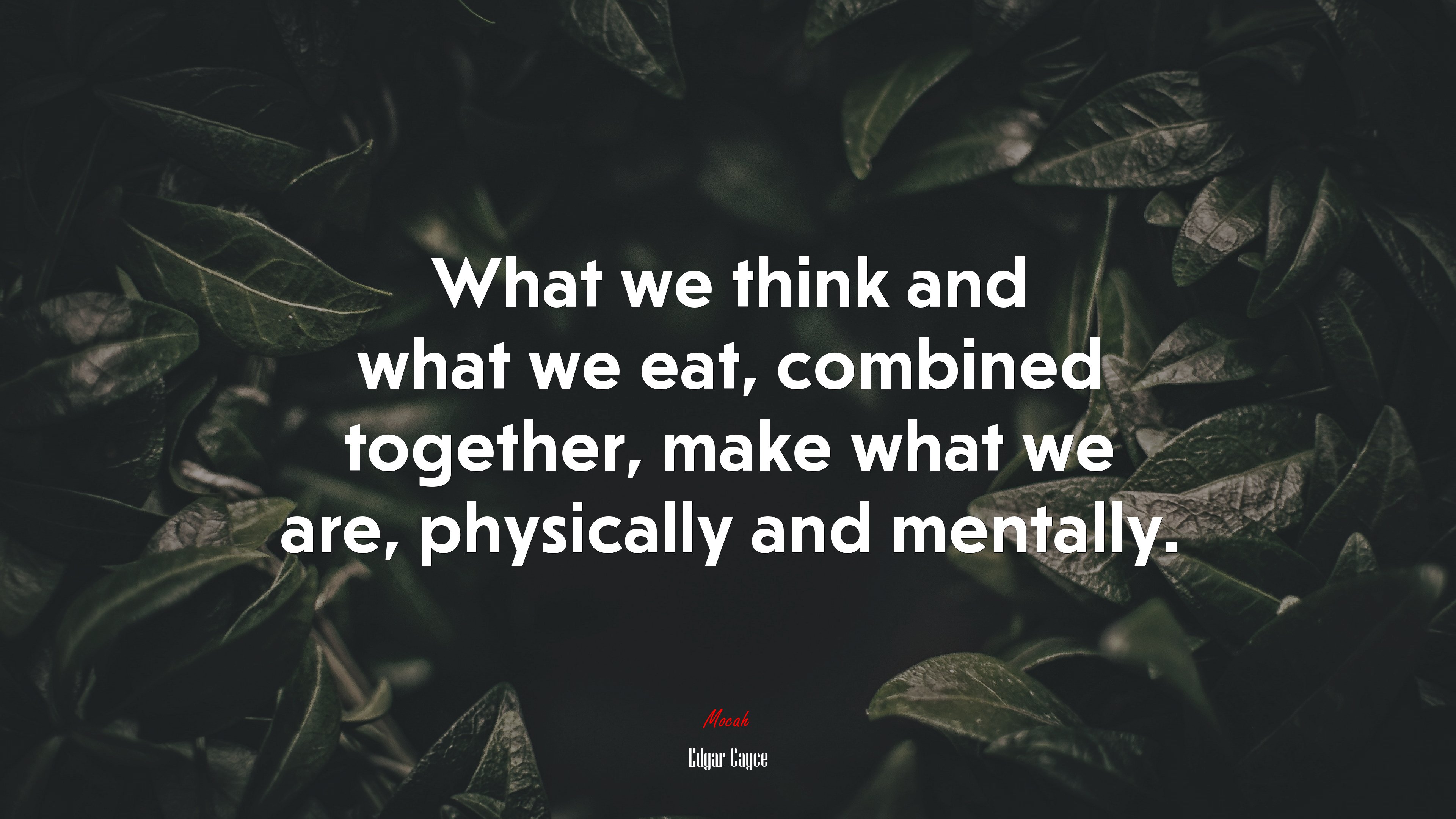 What we think and what we eat, combined together, make what we are, physically and mentally. | Edgar Cayce quote HD Wallpaper