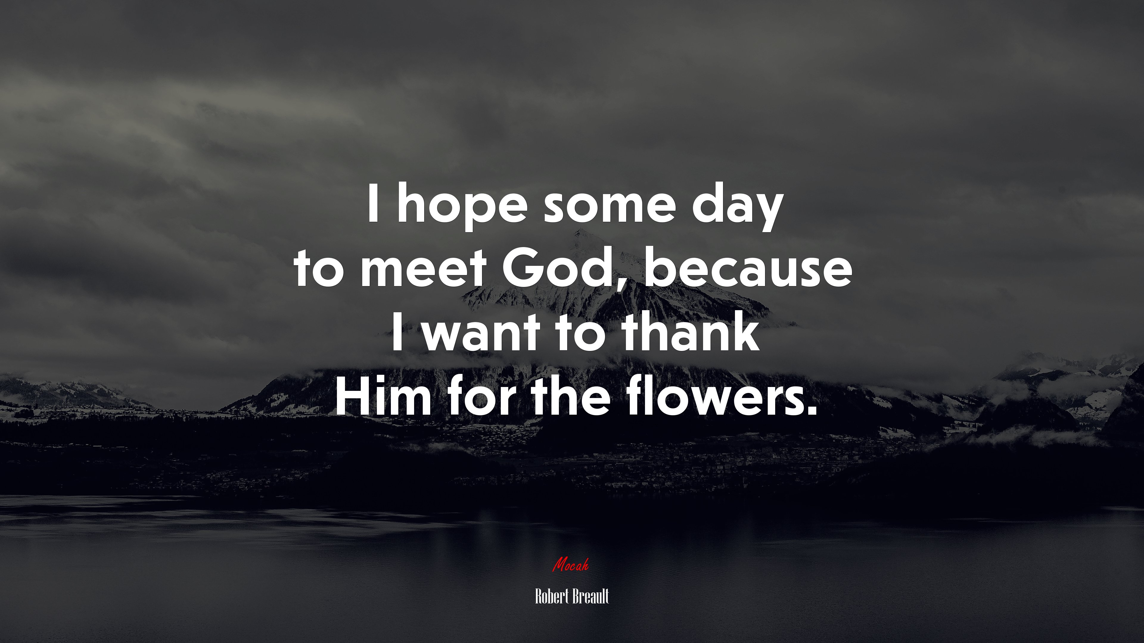 I hope some day to meet God, because I want to thank Him for the flowers. | Robert Breault quote HD Wallpaper
