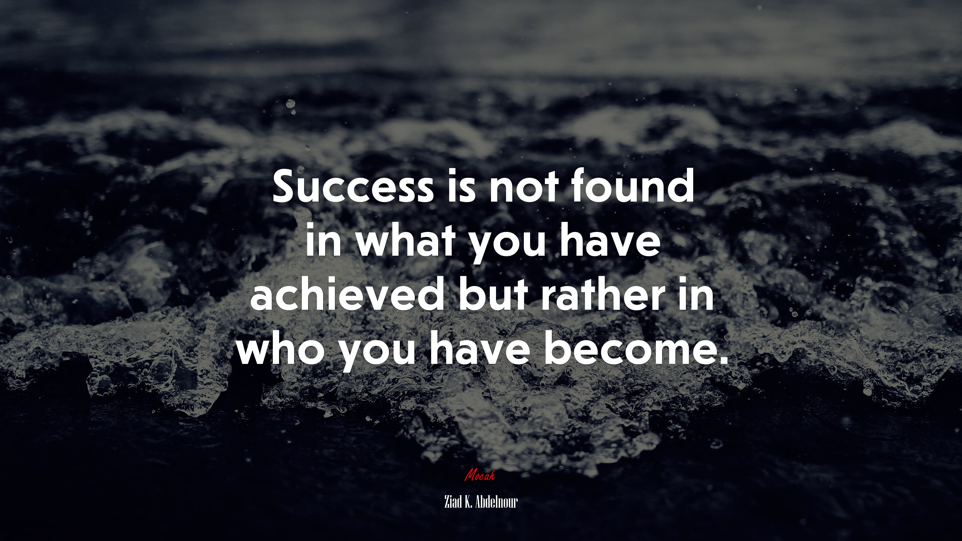 Success is not found in what you have achieved but rather in who you have become. | Ziad K. Abdelnour quote HD Wallpaper