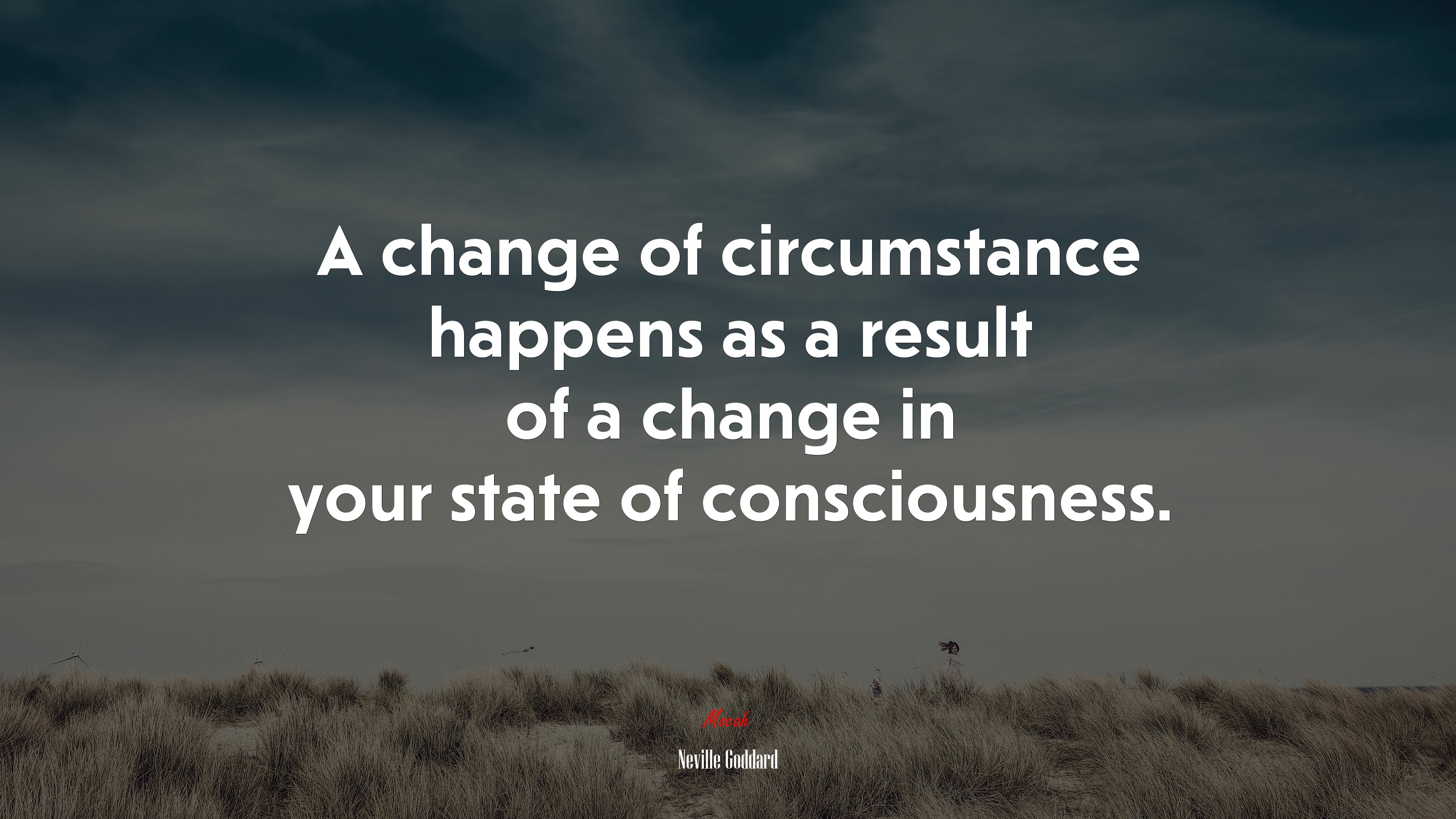 A change of circumstance happens as a result of a change in your state of consciousness. | Neville Goddard quote HD Wallpaper