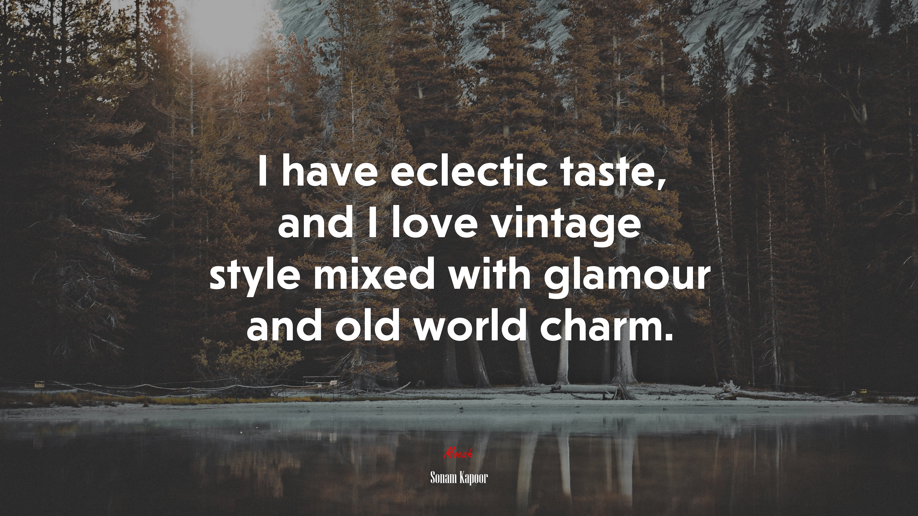 I have eclectic taste, and I love vintage style mixed with glamour and old world charm. | Sonam Kapoor quote HD Wallpaper