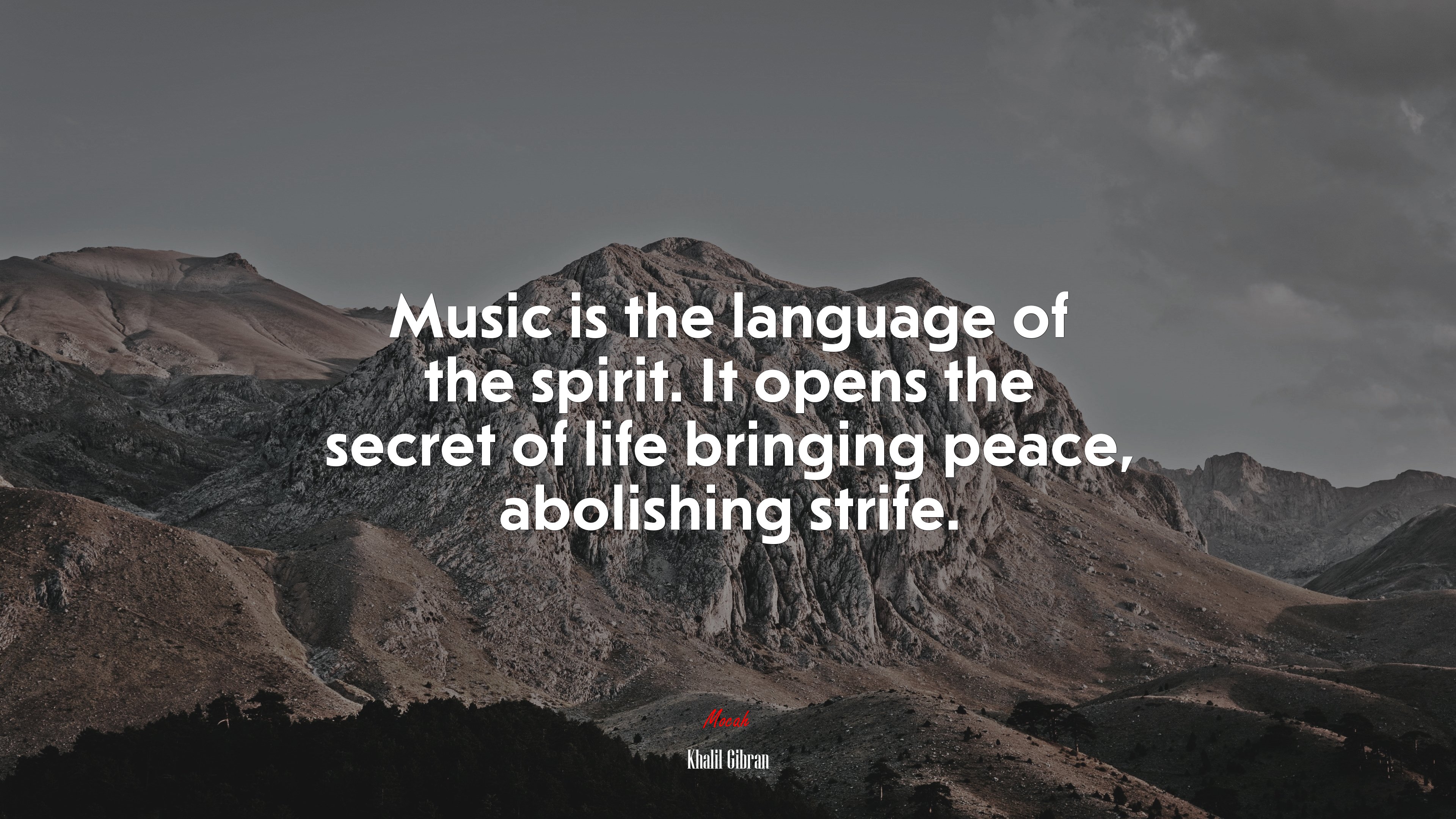 Music is the language of the spirit. It opens the secret of life bringing peace, abolishing strife. | Khalil Gibran quote HD Wallpaper