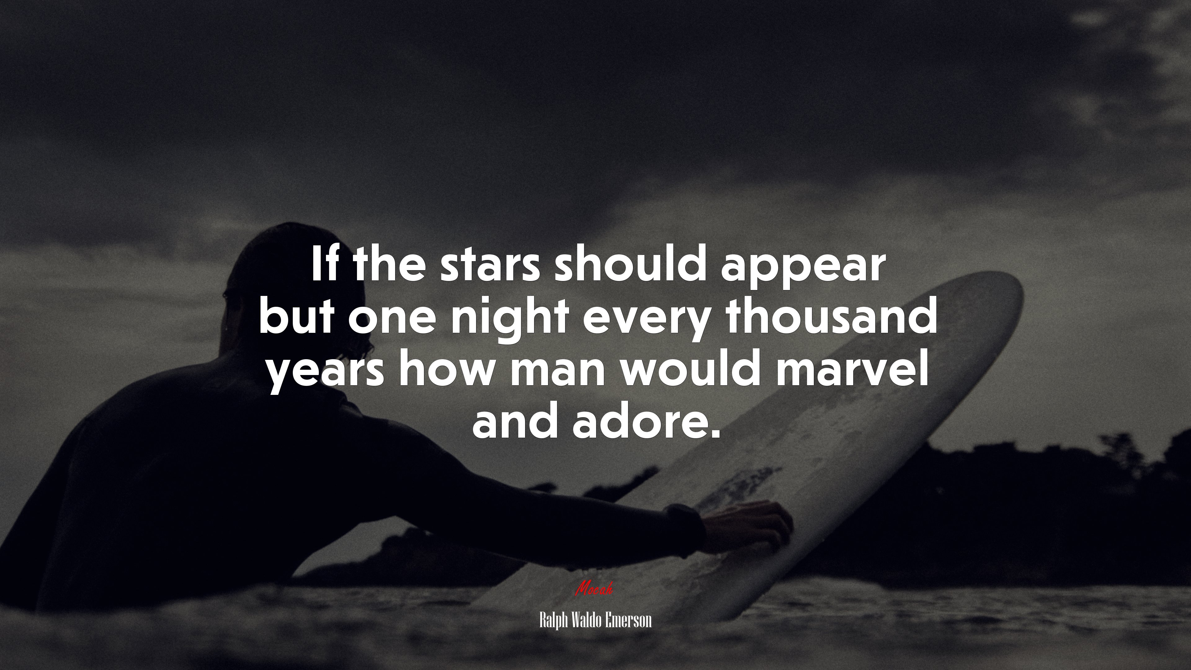 If the stars should appear but one night every thousand years how man would marvel and adore. | Ralph Waldo Emerson quote HD Wallpaper
