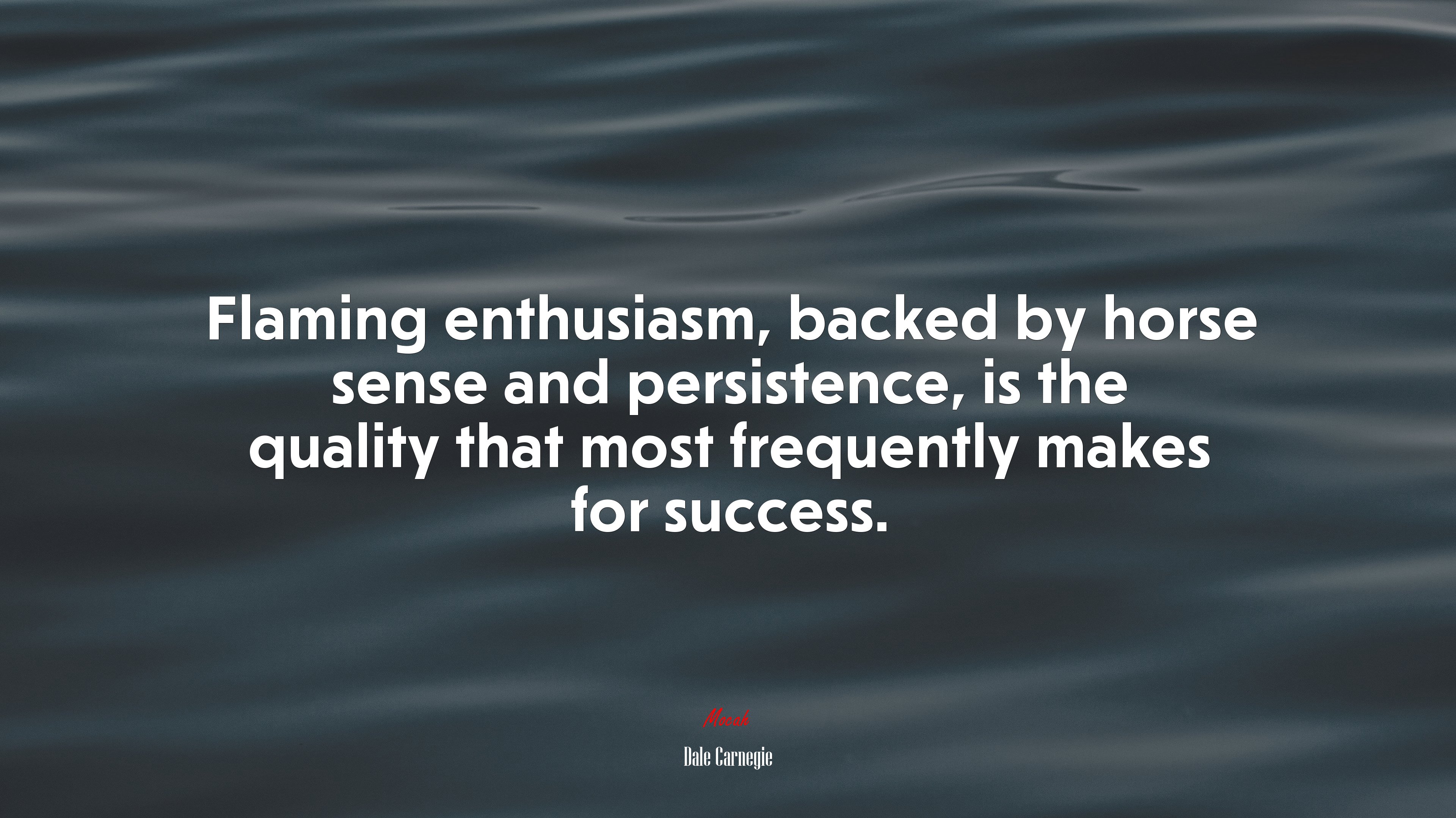 Flaming enthusiasm, backed by horse sense and persistence, is the quality that most frequently makes for success. | Dale Carnegie quote HD Wallpaper