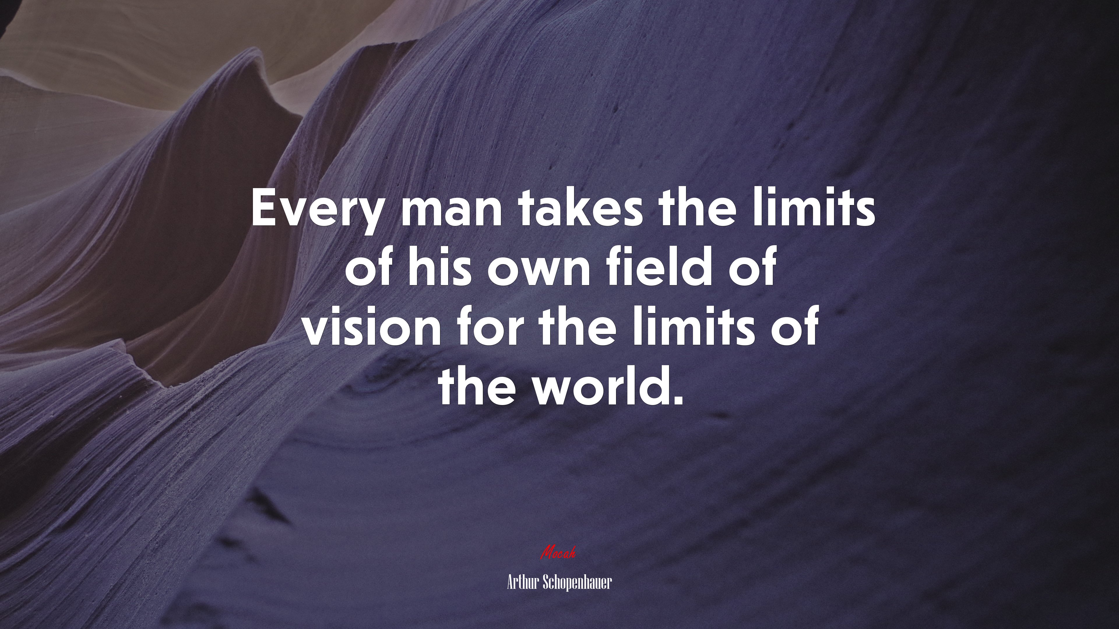 Every man takes the limits of his own field of vision for the limits of the world. | Arthur Schopenhauer quote HD Wallpaper