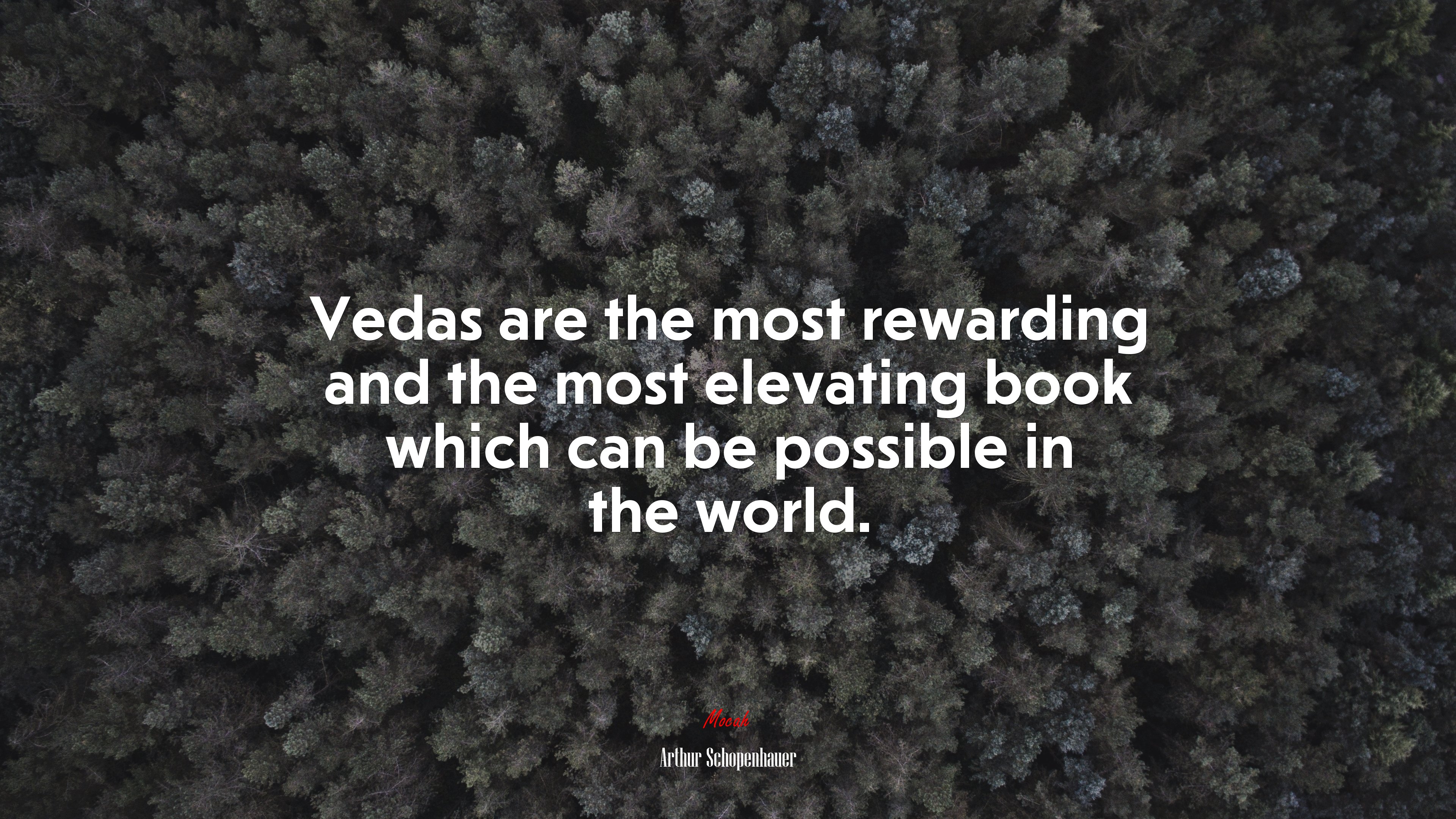 Vedas are the most rewarding and the most elevating book which can be possible in the world. | Arthur Schopenhauer quote HD Wallpaper