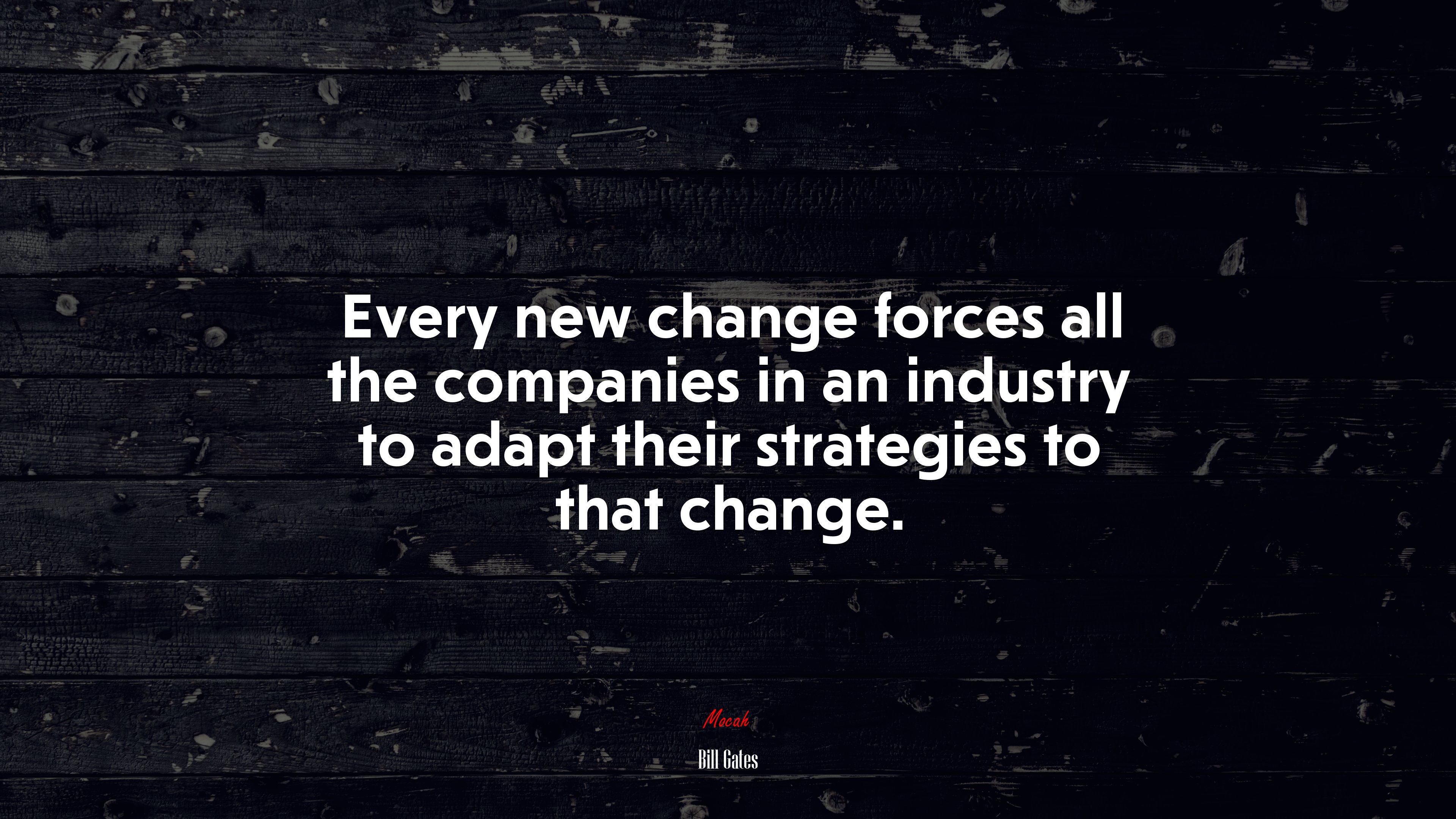 Every new change forces all the companies in an industry to adapt their strategies to that change. | Bill Gates quote HD Wallpaper