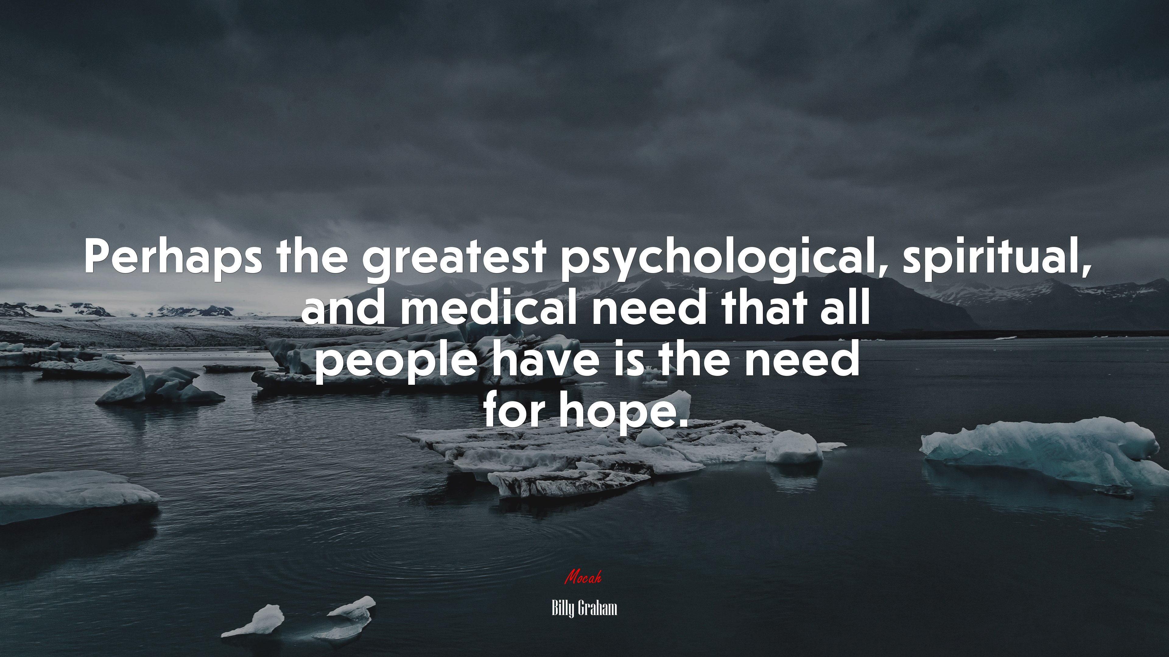 Perhaps the greatest psychological, spiritual, and medical need that all people have is the need for hope. | Billy Graham quote HD Wallpaper
