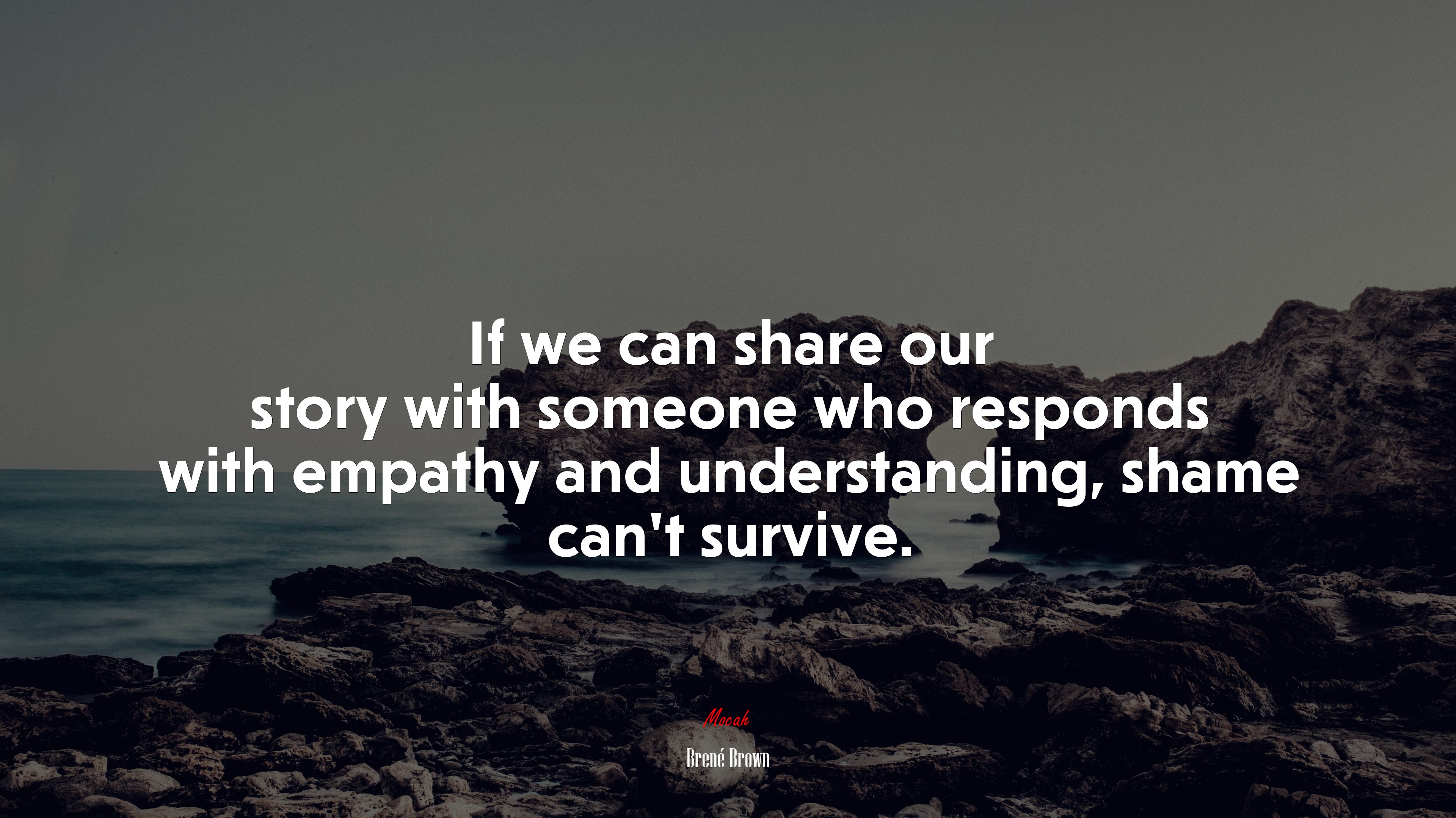 If we can share our story with someone who responds with empathy and understanding, shame can’t survive. | Brené Brown quote HD Wallpaper
