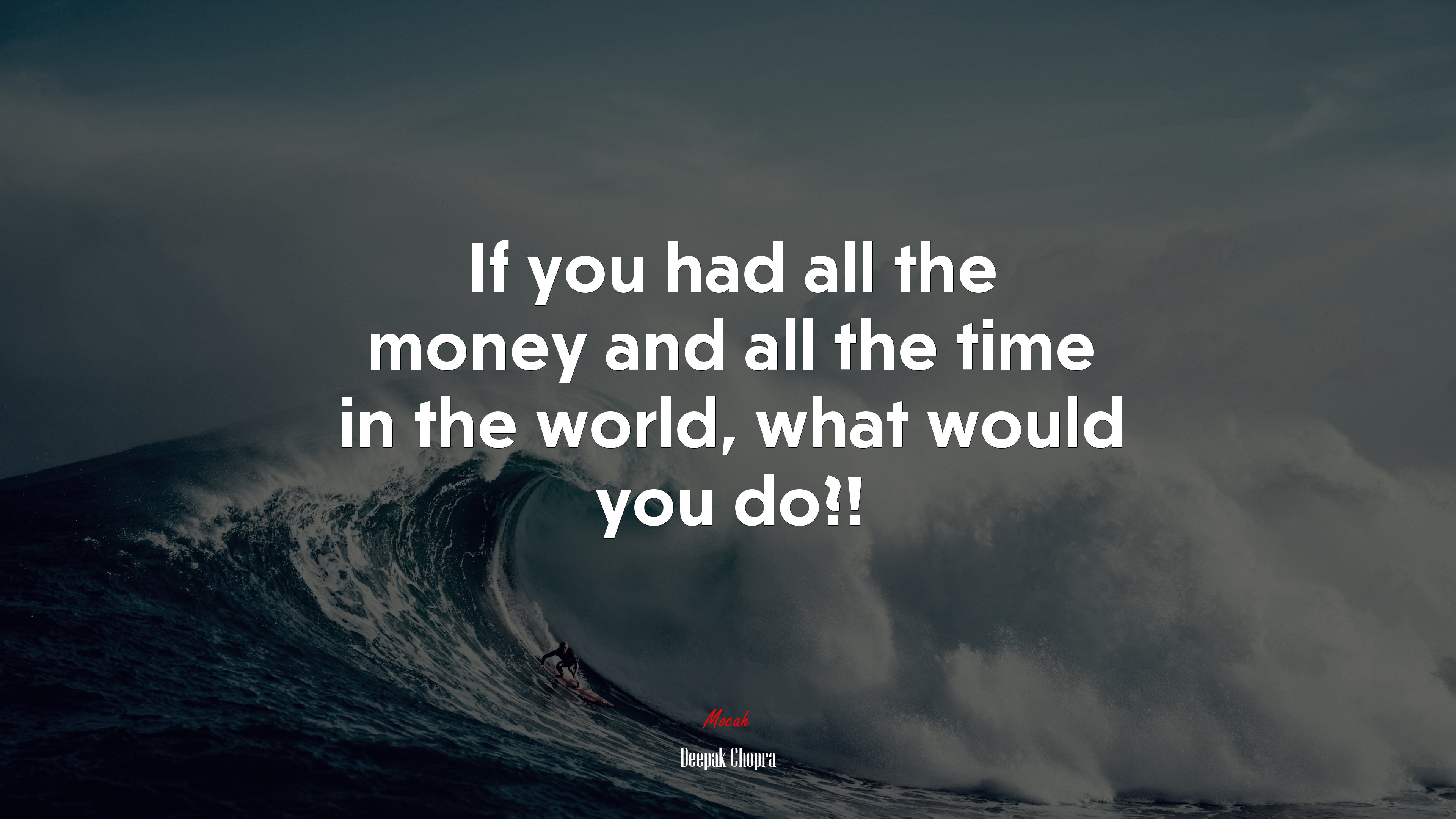 If you had all the money and all the time in the world, what would you do?! | Deepak Chopra quote HD Wallpaper