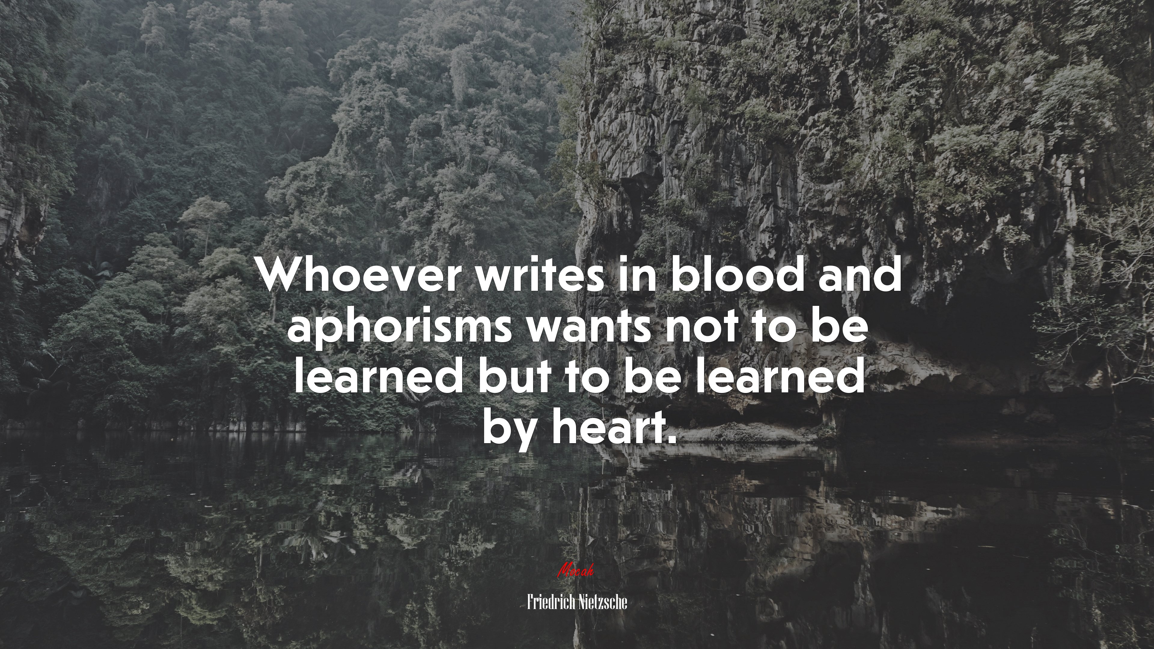 Whoever writes in blood and aphorisms wants not to be learned but to be learned by heart. | Friedrich Nietzsche quote HD Wallpaper