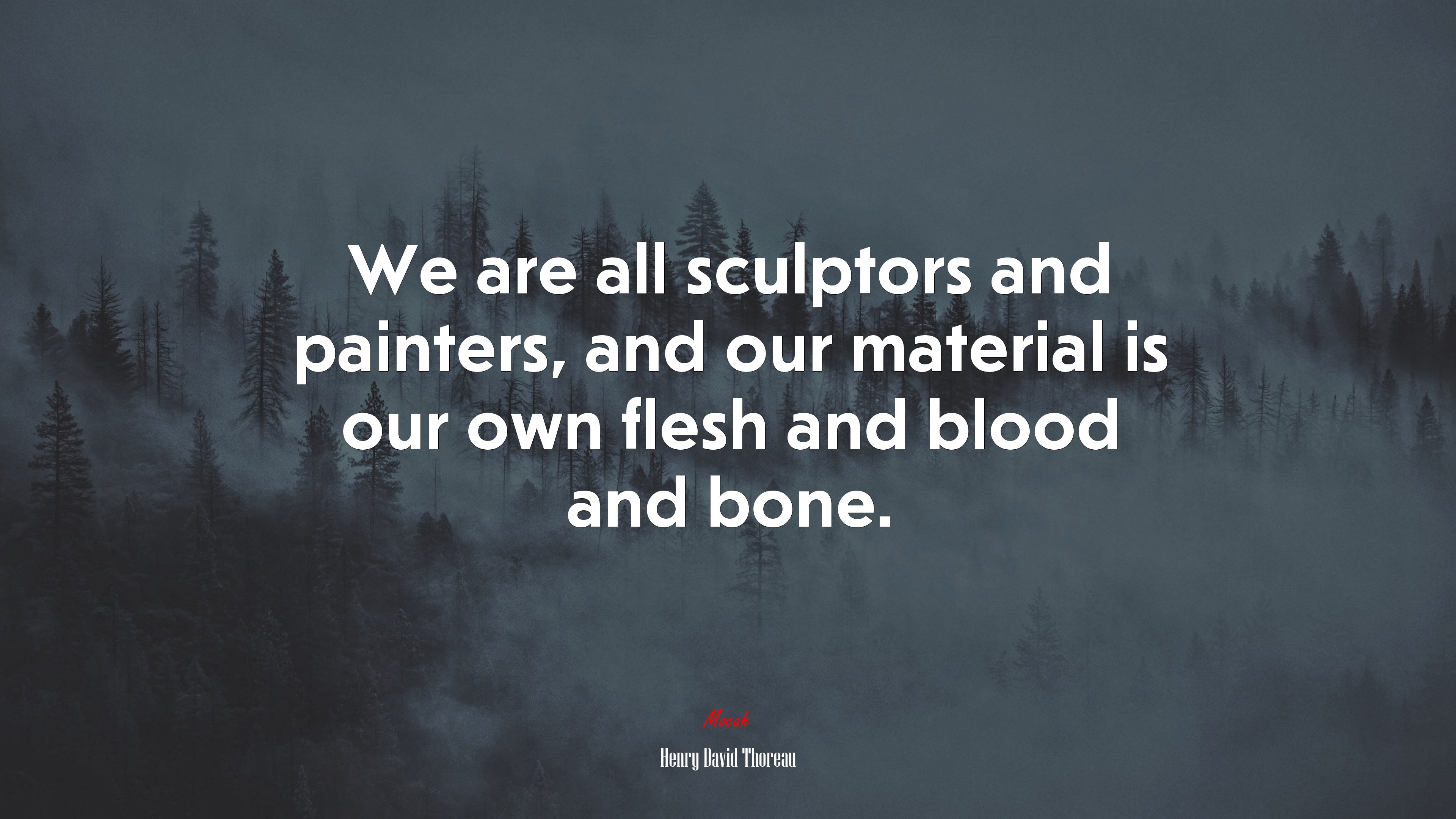 We are all sculptors and painters, and our material is our own flesh and blood and bone. | Henry David Thoreau quote HD Wallpaper