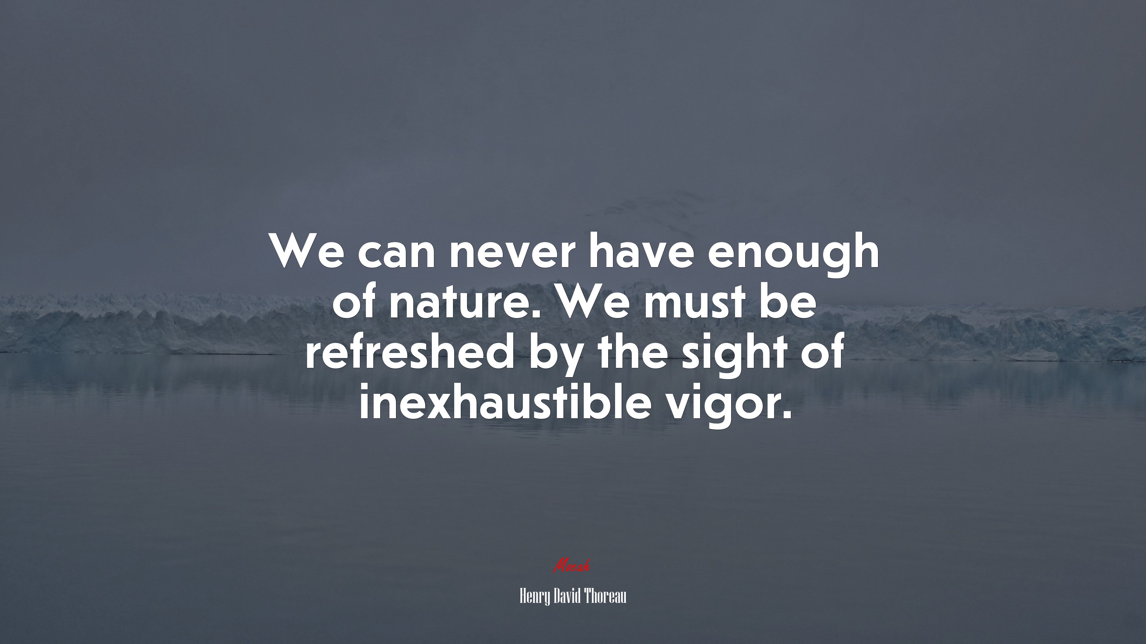 We can never have enough of nature. We must be refreshed by the sight of inexhaustible vigor. | Henry David Thoreau quote HD Wallpaper
