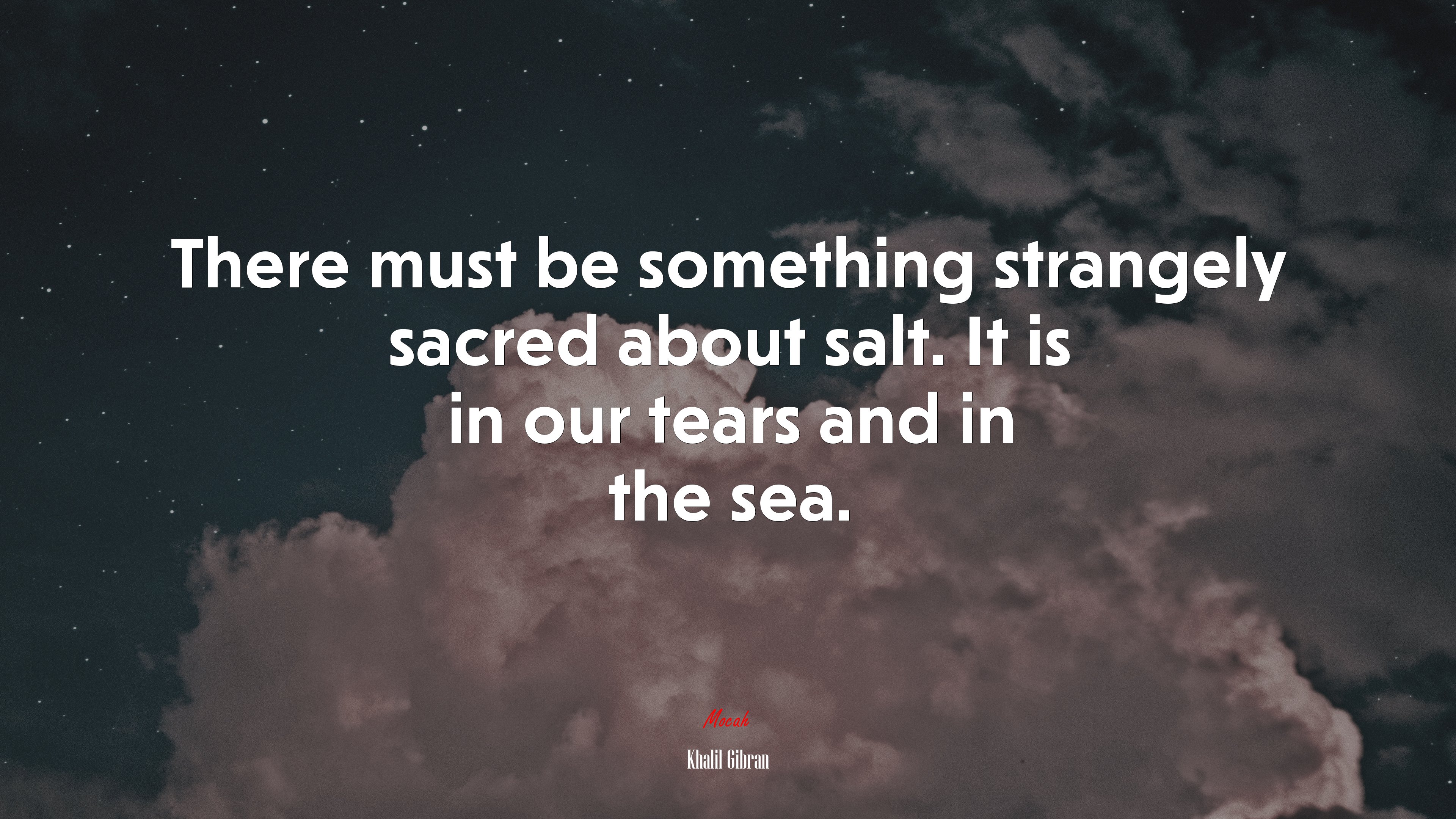 There must be something strangely sacred about salt. It is in our tears and in the sea. | Khalil Gibran quote HD Wallpaper