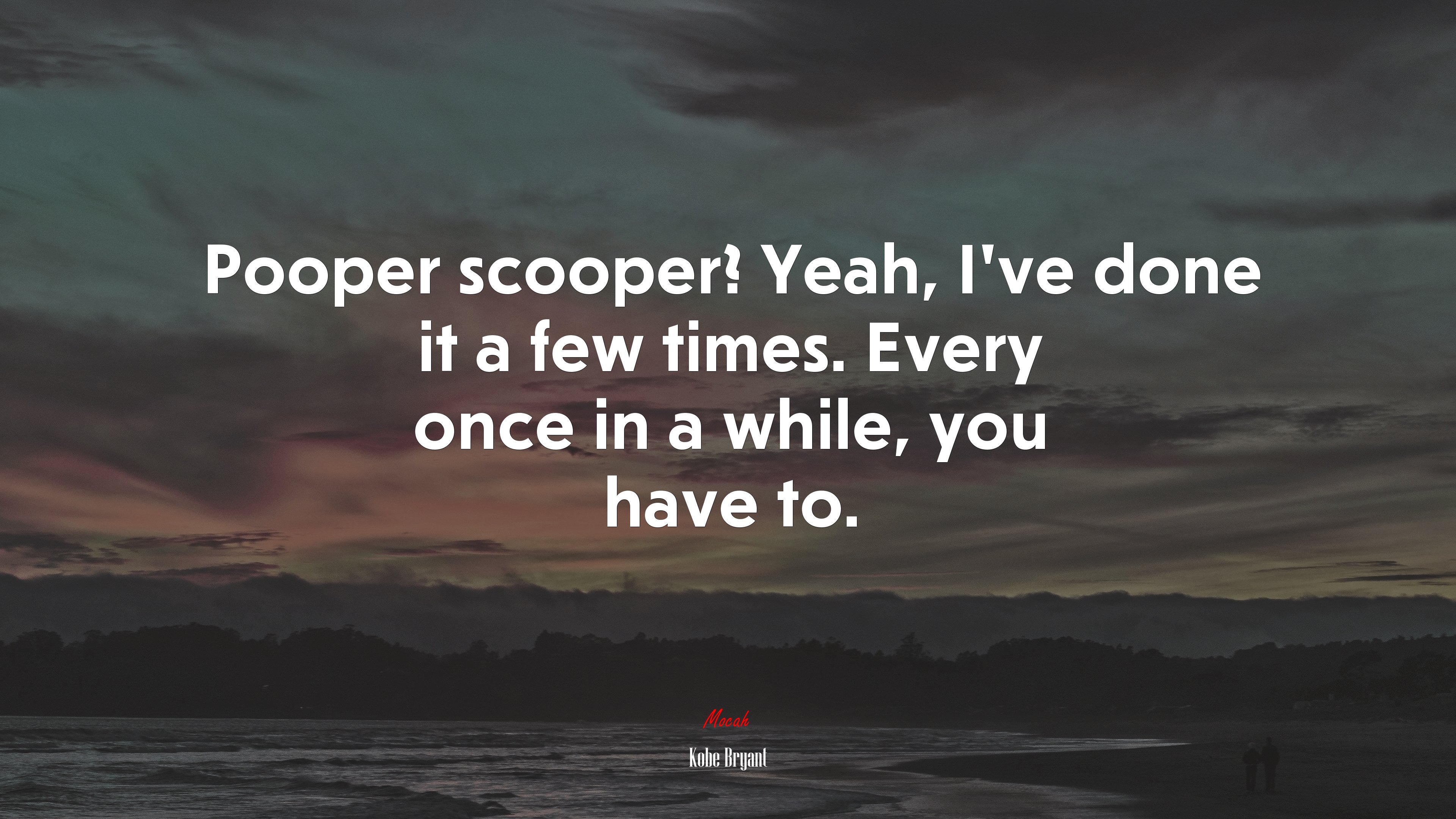 Pooper scooper? Yeah, I’ve done it a few times. Every once in a while, you have to. | Kobe Bryant quote HD Wallpaper