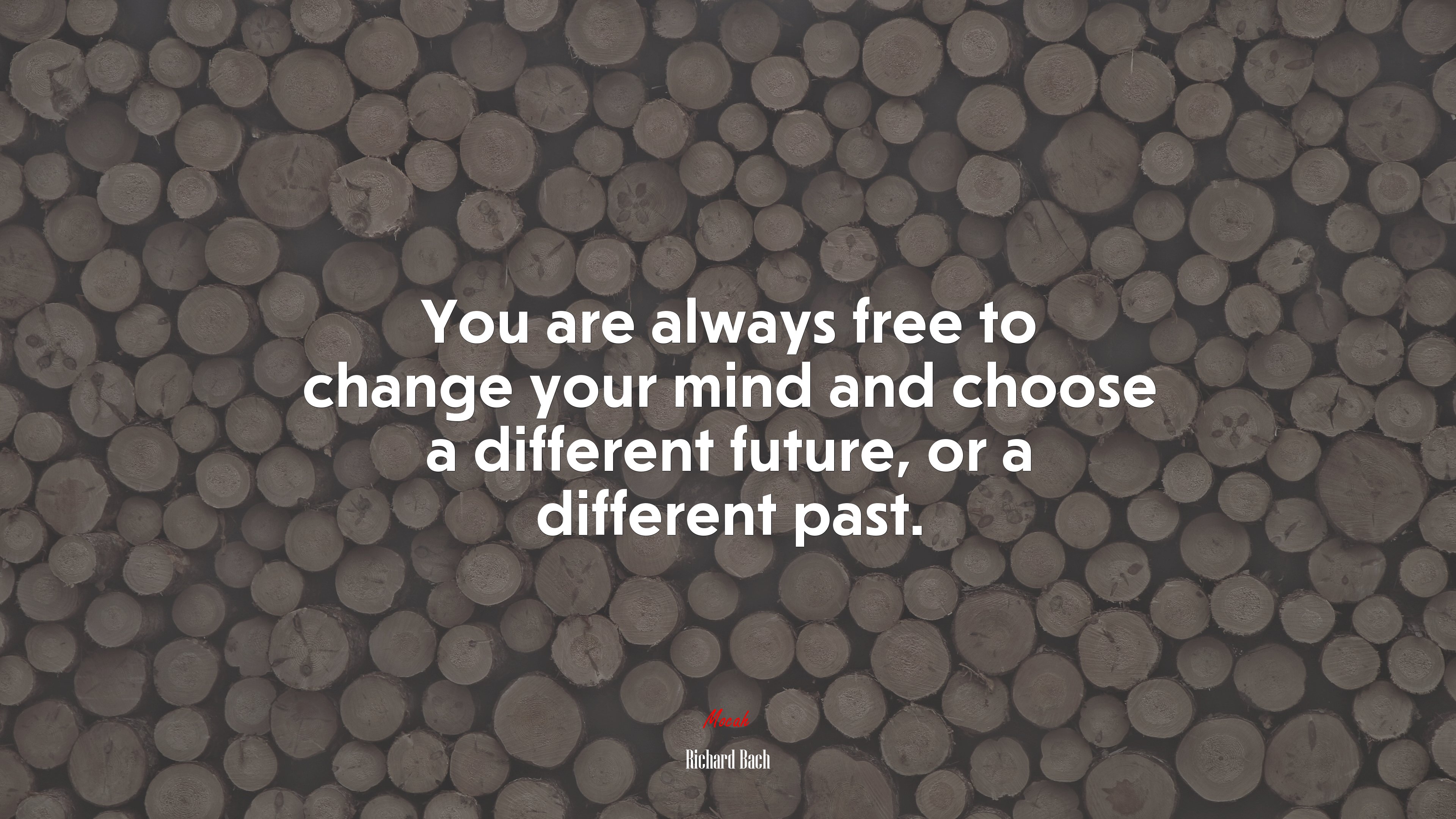 You are always free to change your mind and choose a different future, or a different past. | Richard Bach quote HD Wallpaper