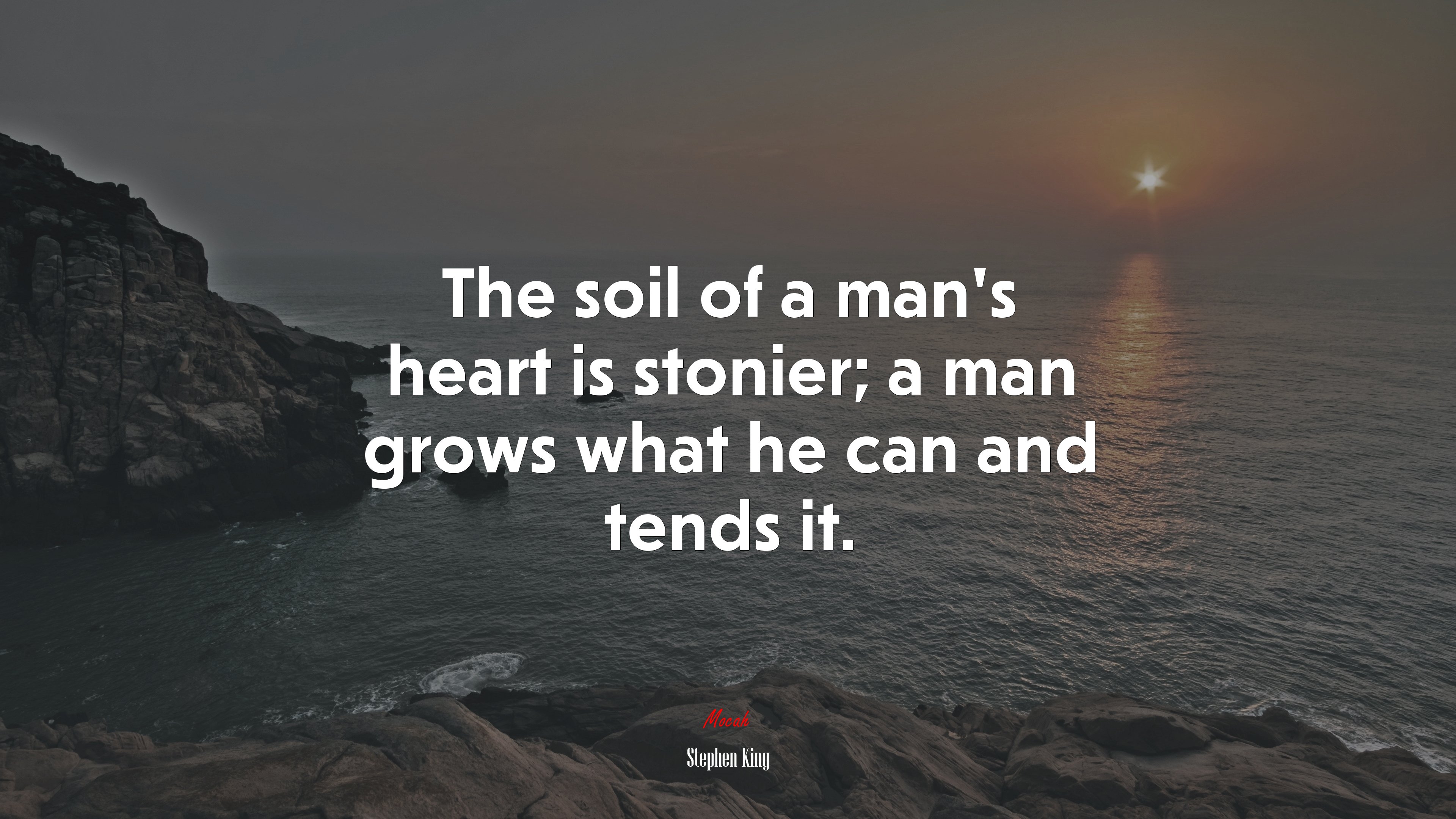 The soil of a man’s heart is stonier; a man grows what he can and tends it. | Stephen King quote HD Wallpaper
