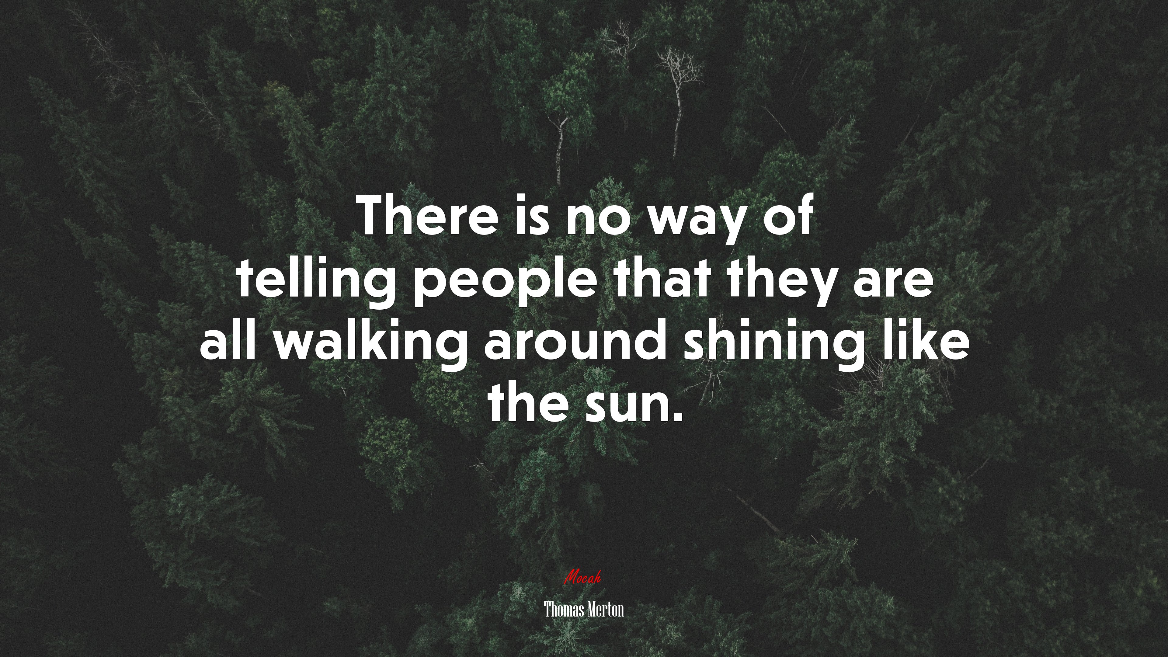 There is no way of telling people that they are all walking around shining like the sun. | Thomas Merton quote HD Wallpaper